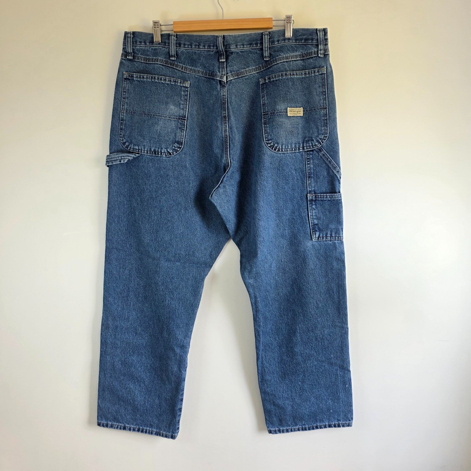 Vintage Wrangler Carpenter Jeans W40 L30 Blue Relaxed Fit Workwear Denim Mens