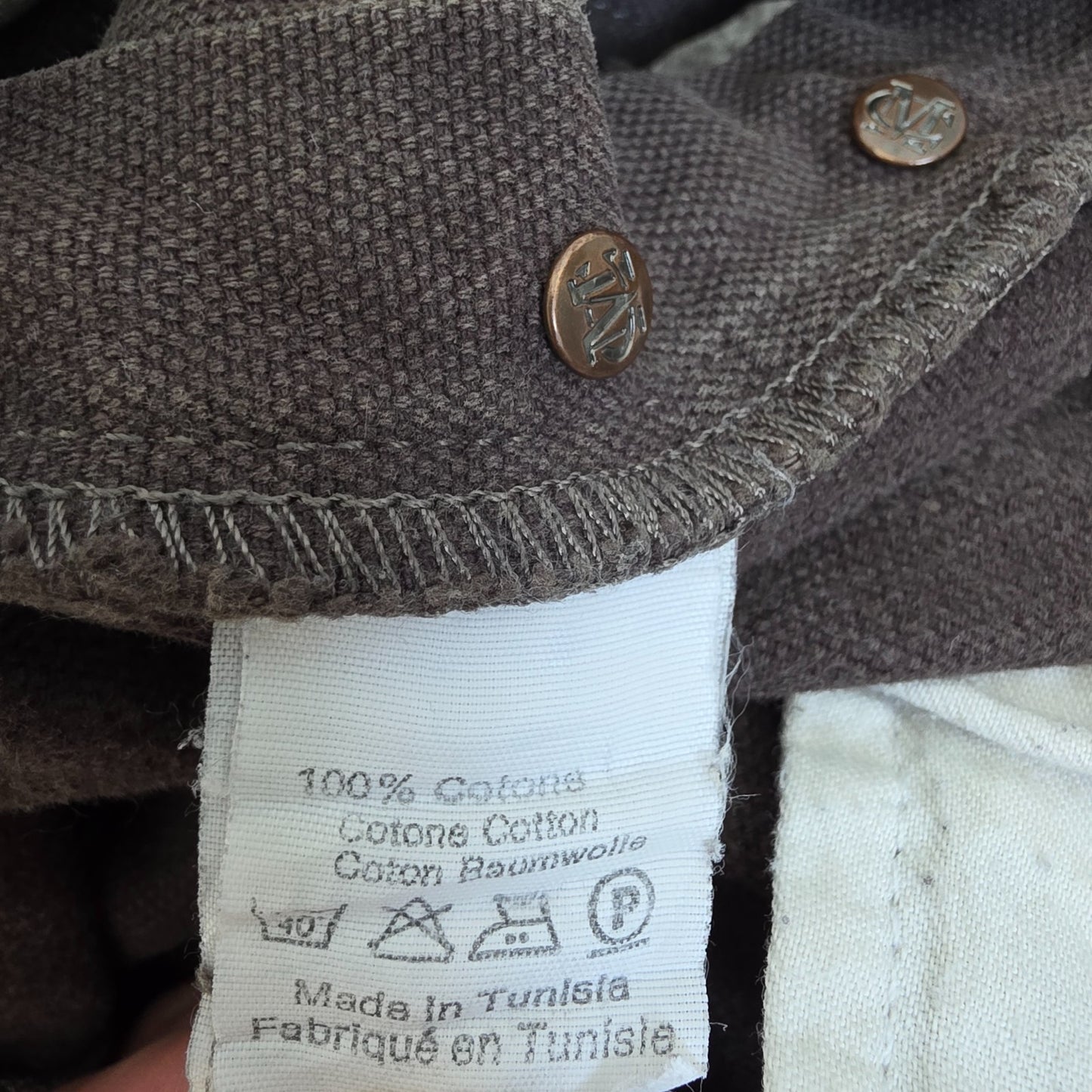 Marlboro Classics grey straight jeans with button fly and vintage logo detail.