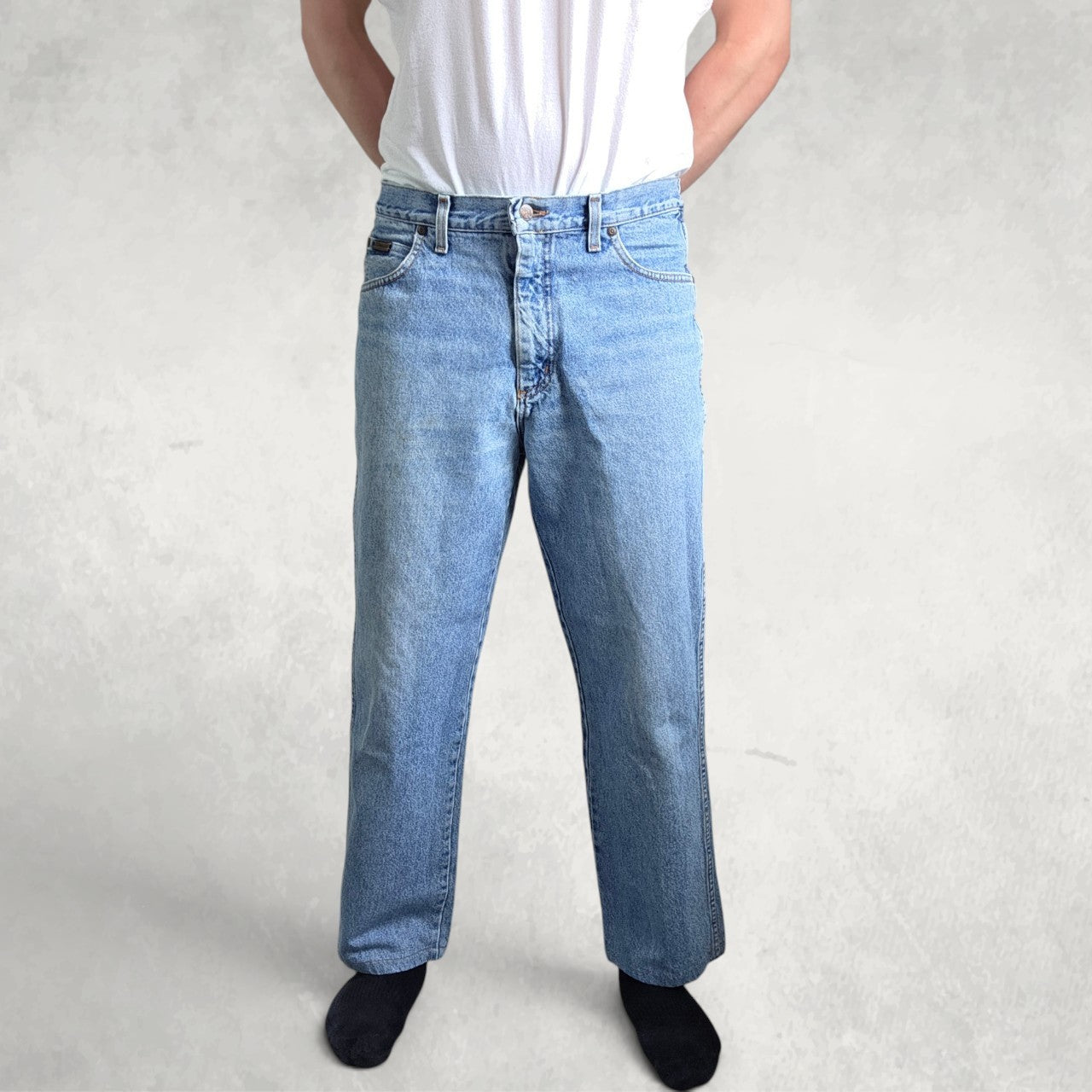Vintage Wrangler Oregon Jeans W35 L28 Western Workwear Light Wash Denim