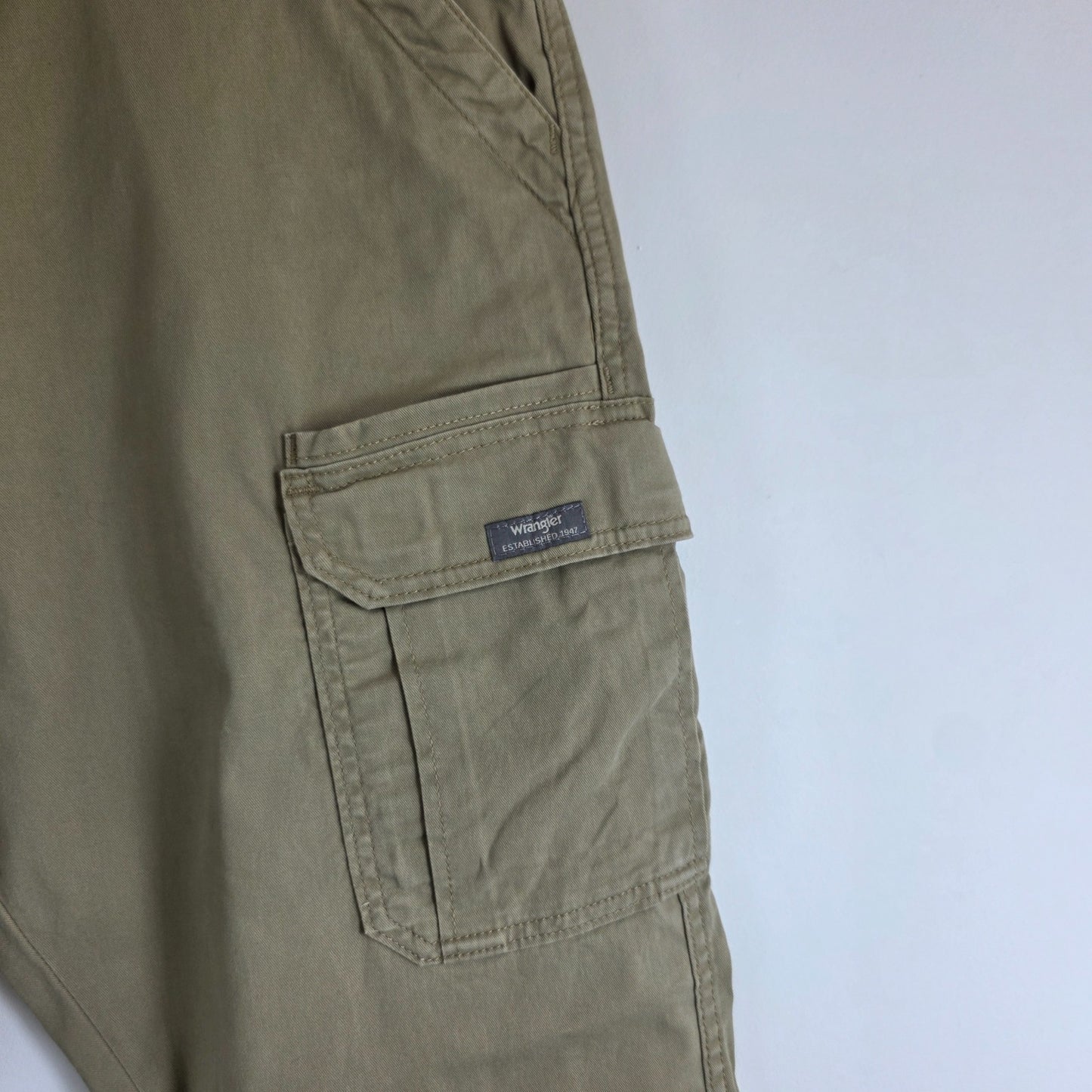 Wrangler Relaxed Cargo Trousers Mens W36 L32 Beige Combat Utility Workwear
