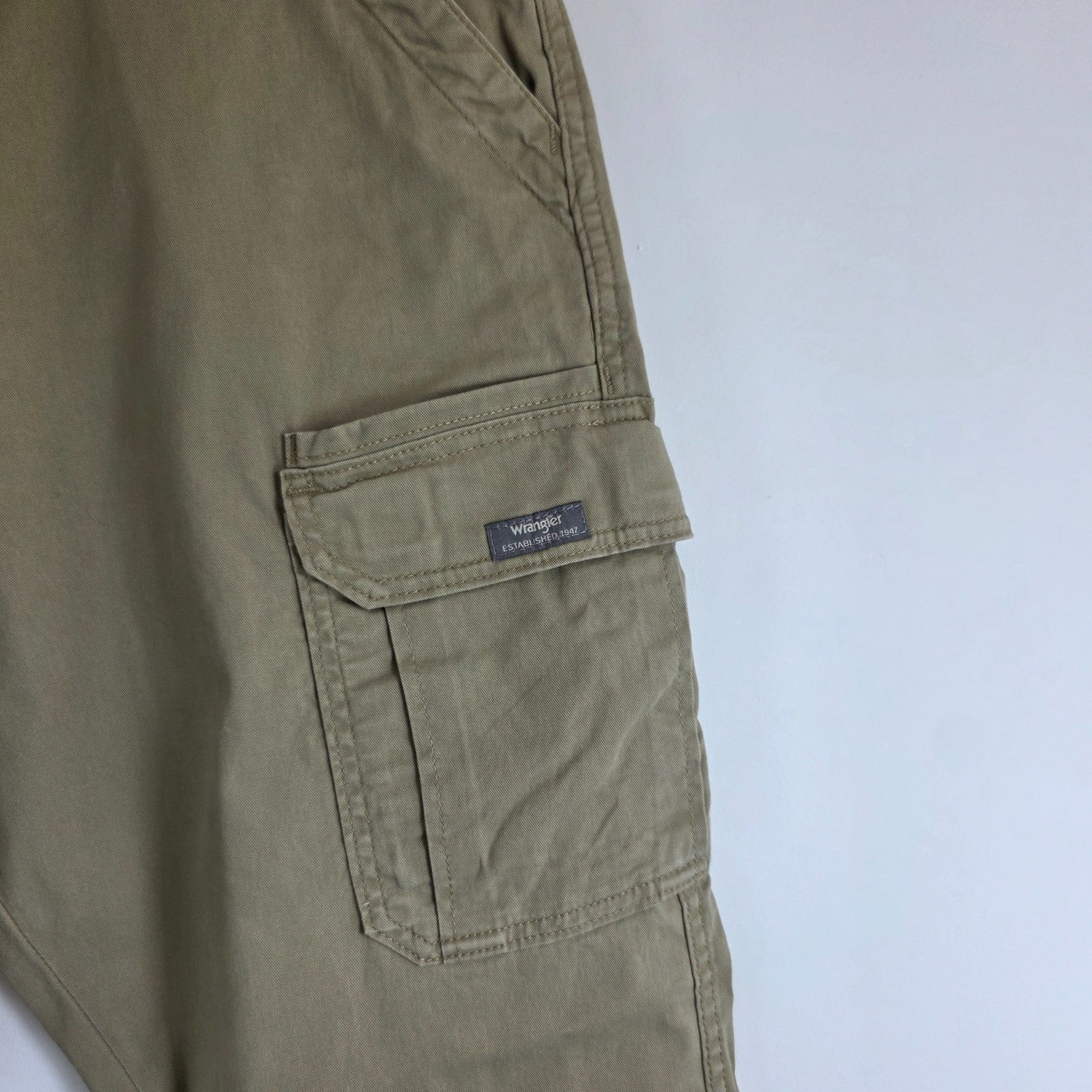 Wrangler Relaxed Cargo Trousers Mens W36 L32 Beige Combat Utility Workwear