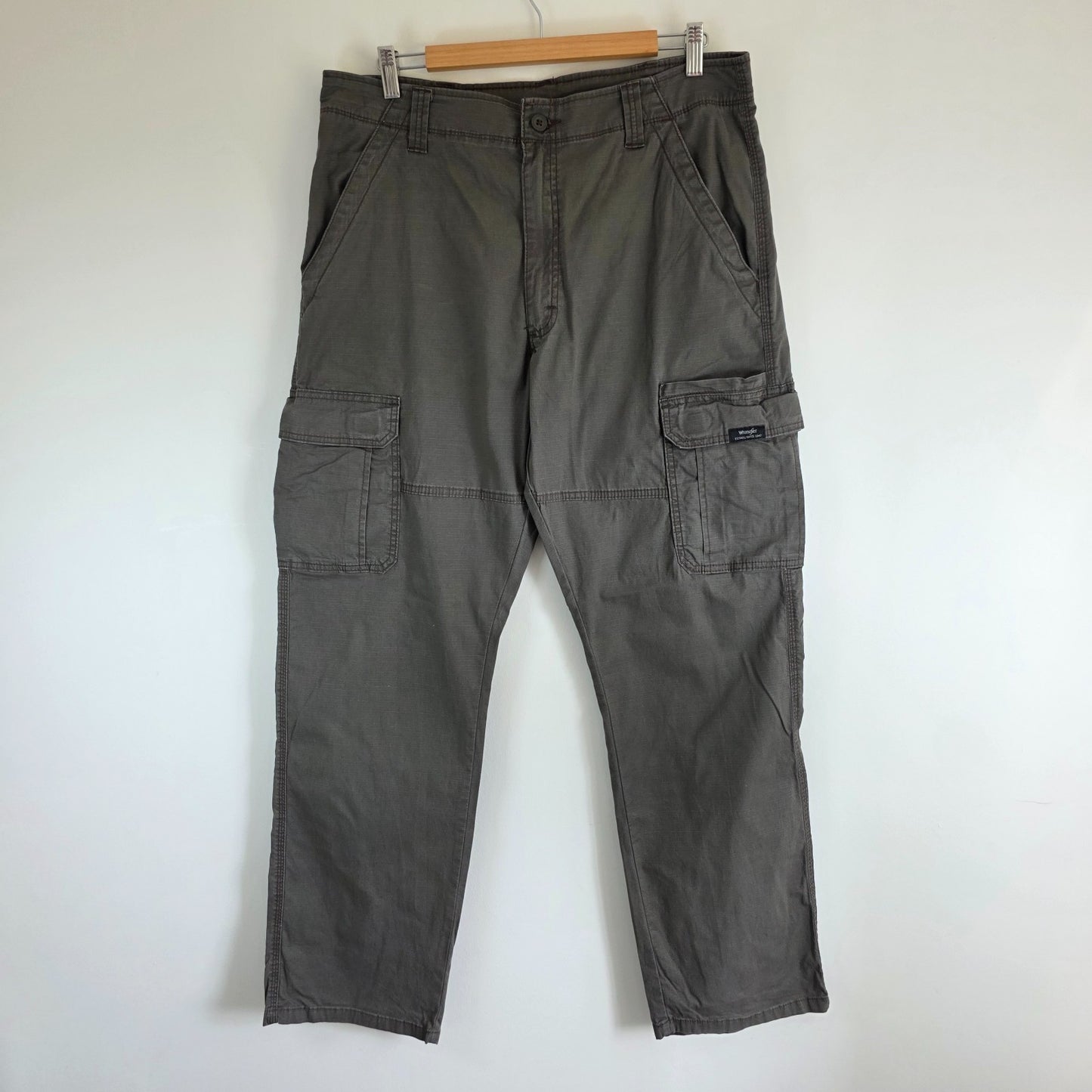 Wrangler Cargo Trousers Mens W34 L32 Grey Utility Combat Military Pants Relaxed