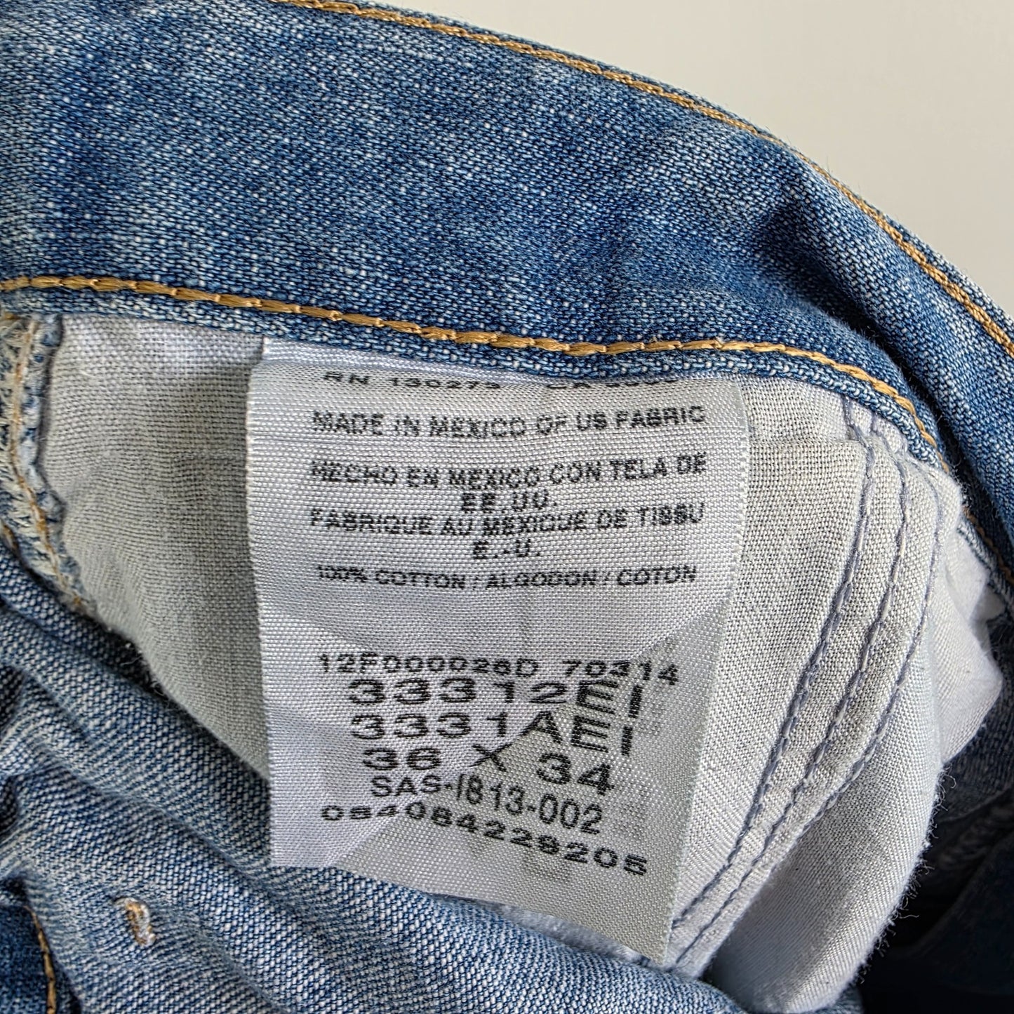 Vintage Wrangler Rugged Wear Carpenter Jeans W35 L35 Relaxed Fit Blue Workwear