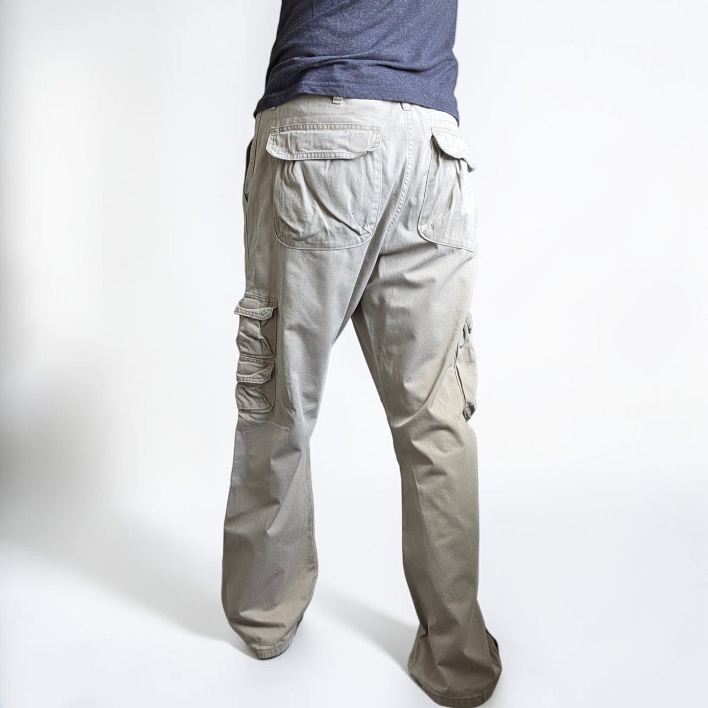Wrangler Cargo Trousers Mens W36 L32 Beige Relaxed Fit Combat Military Utility