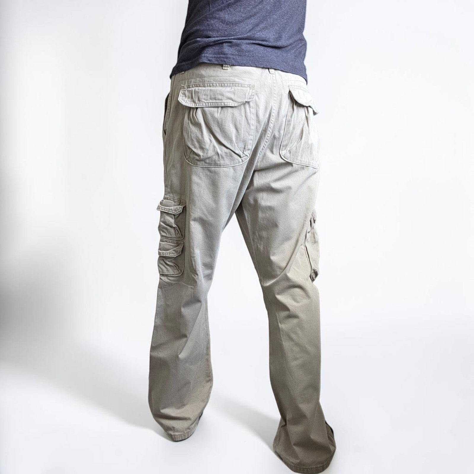 Wrangler Cargo Trousers Mens W36 L32 Beige Relaxed Fit Combat Military Utility
