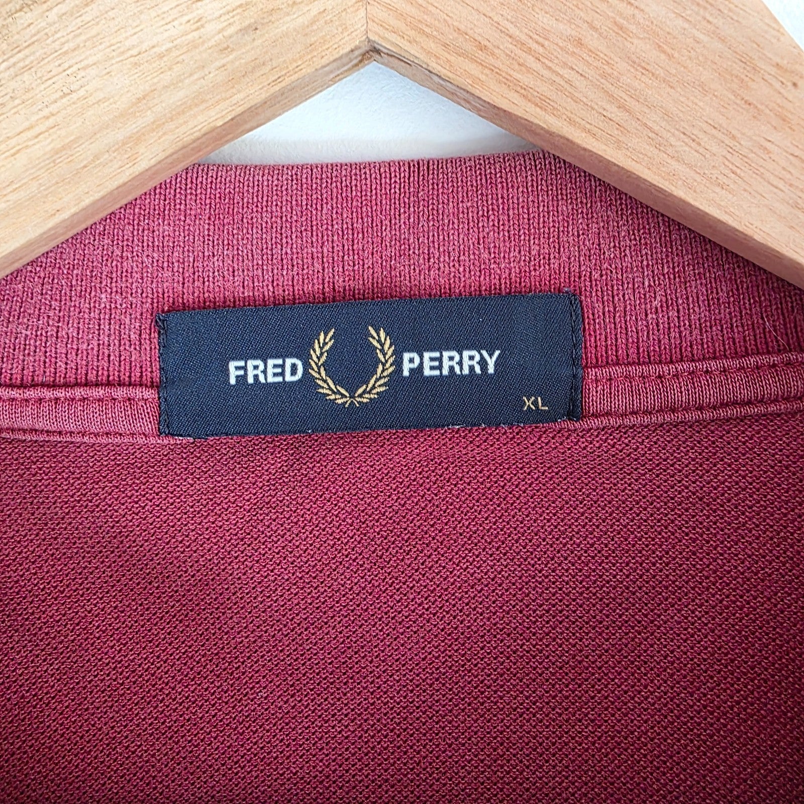 Fred Perry Twin Tipped Polo Shirt Red XL Cotton Classic Casual Mod Preppy