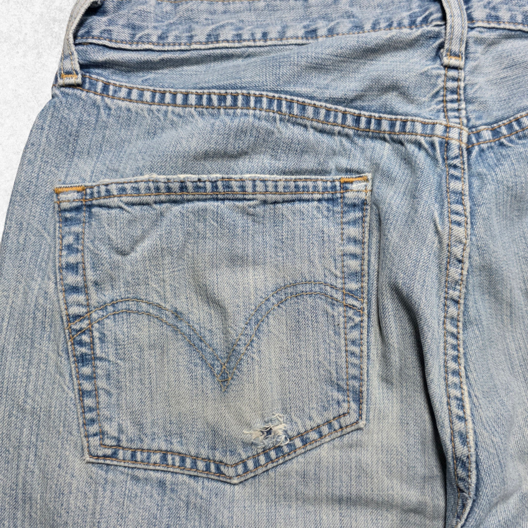 Levi’s 501 Jeans W34 L32 Blue Straight Leg 2005 Y2K Distressed Men’s