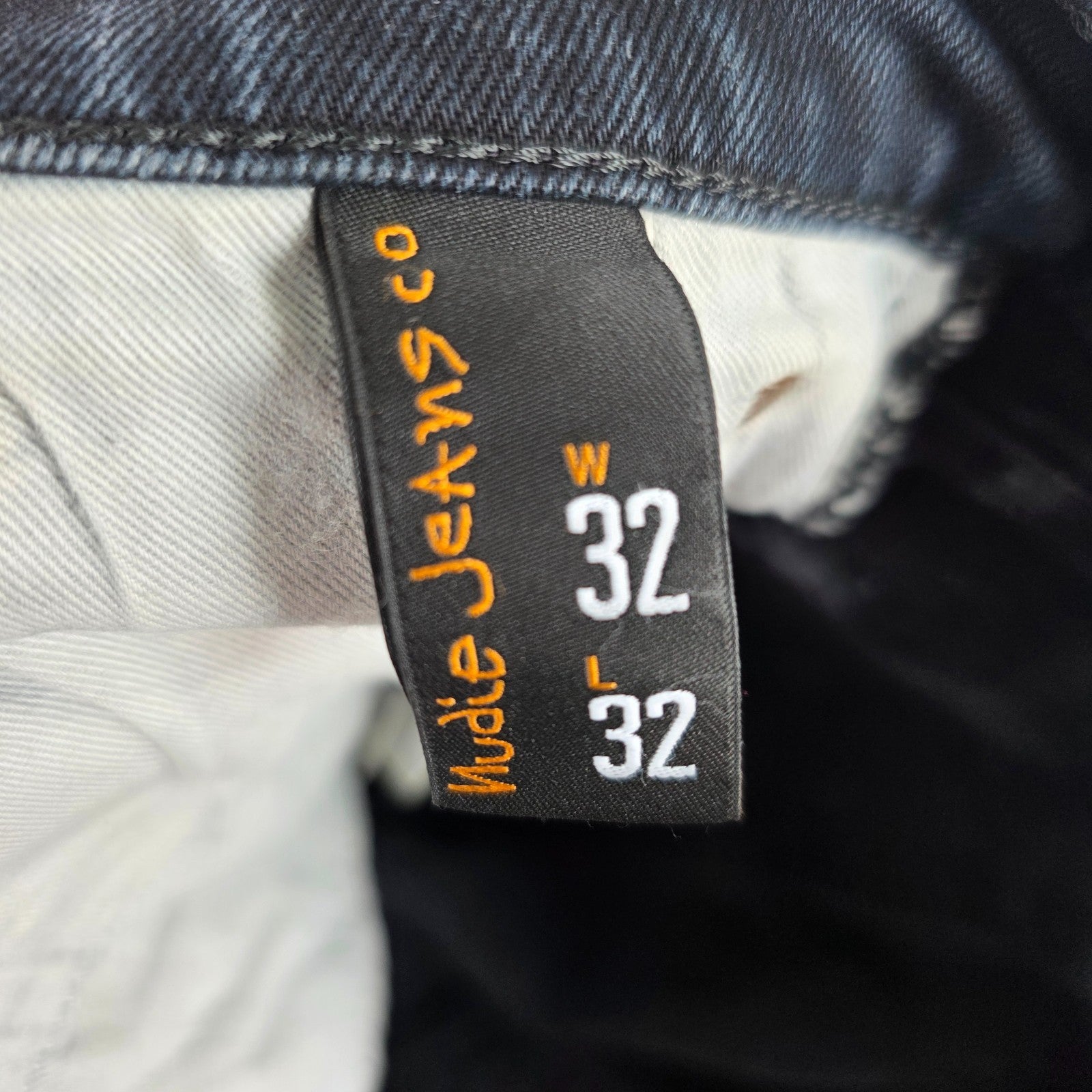Nudie Jeans Long John Skinny W31 L30 Black Stretch Denim Men’s Italy