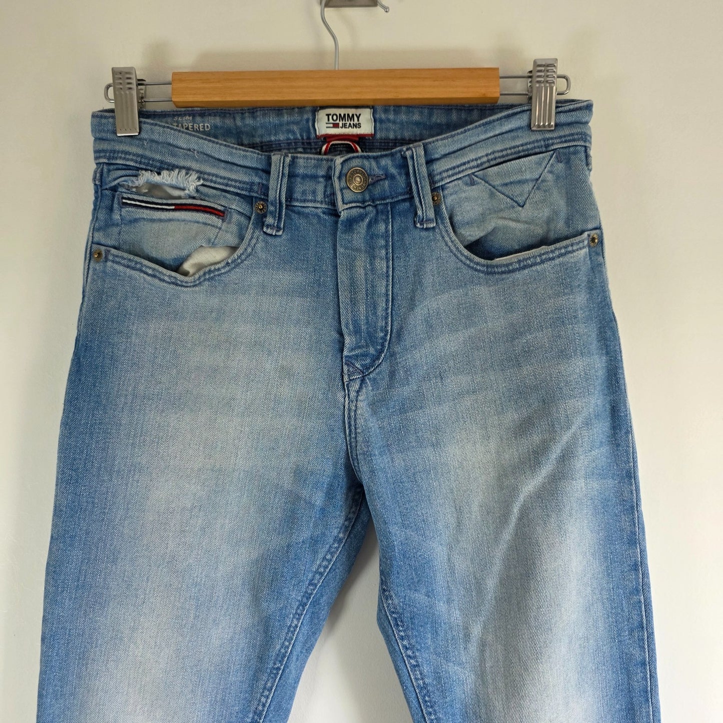 Tommy Hilfiger Steve Slim Tapered Jeans W28 L32 Blue Stretch Denim Preppy Men's