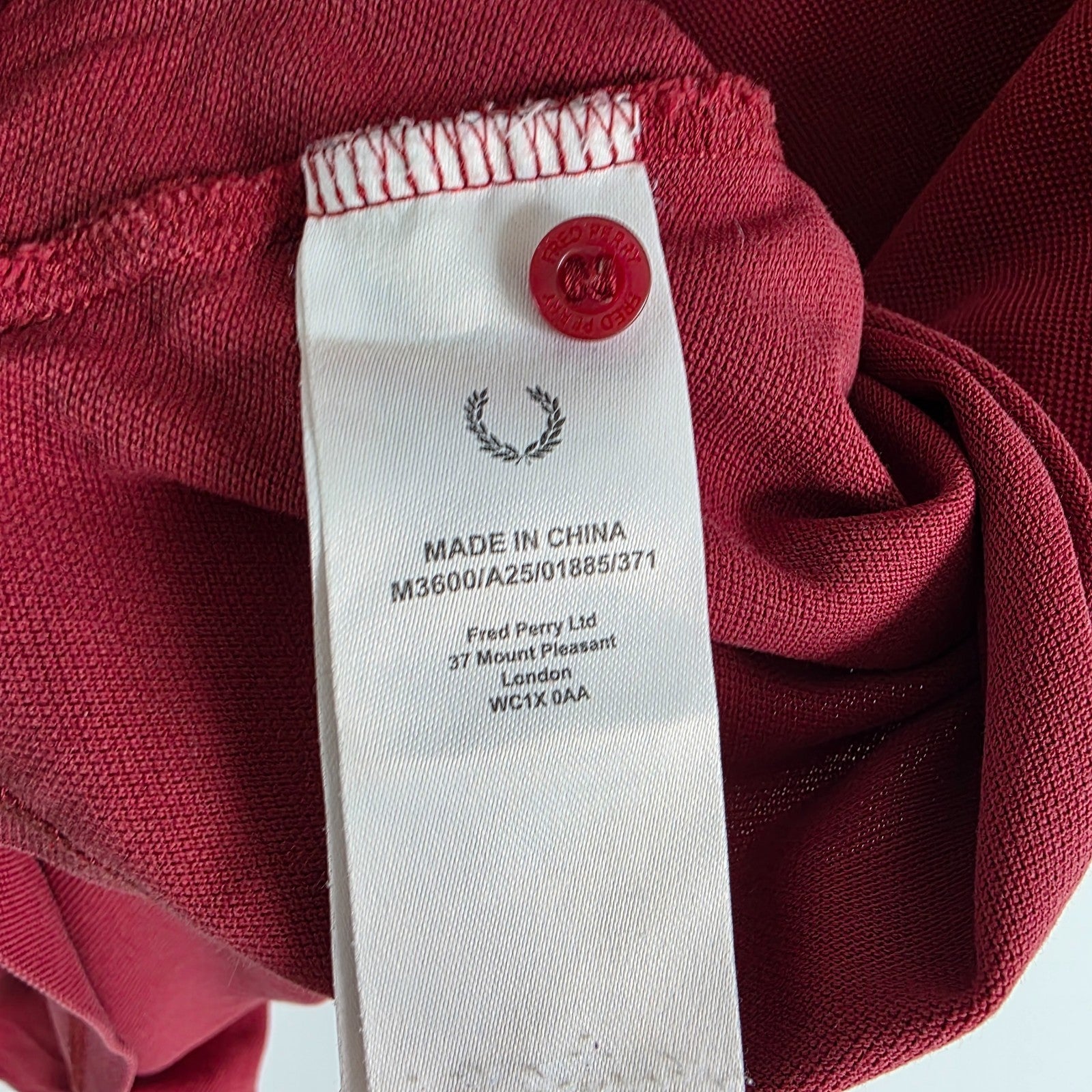 Fred Perry Twin Tipped Polo Shirt Red XL Cotton Classic Casual Mod Preppy