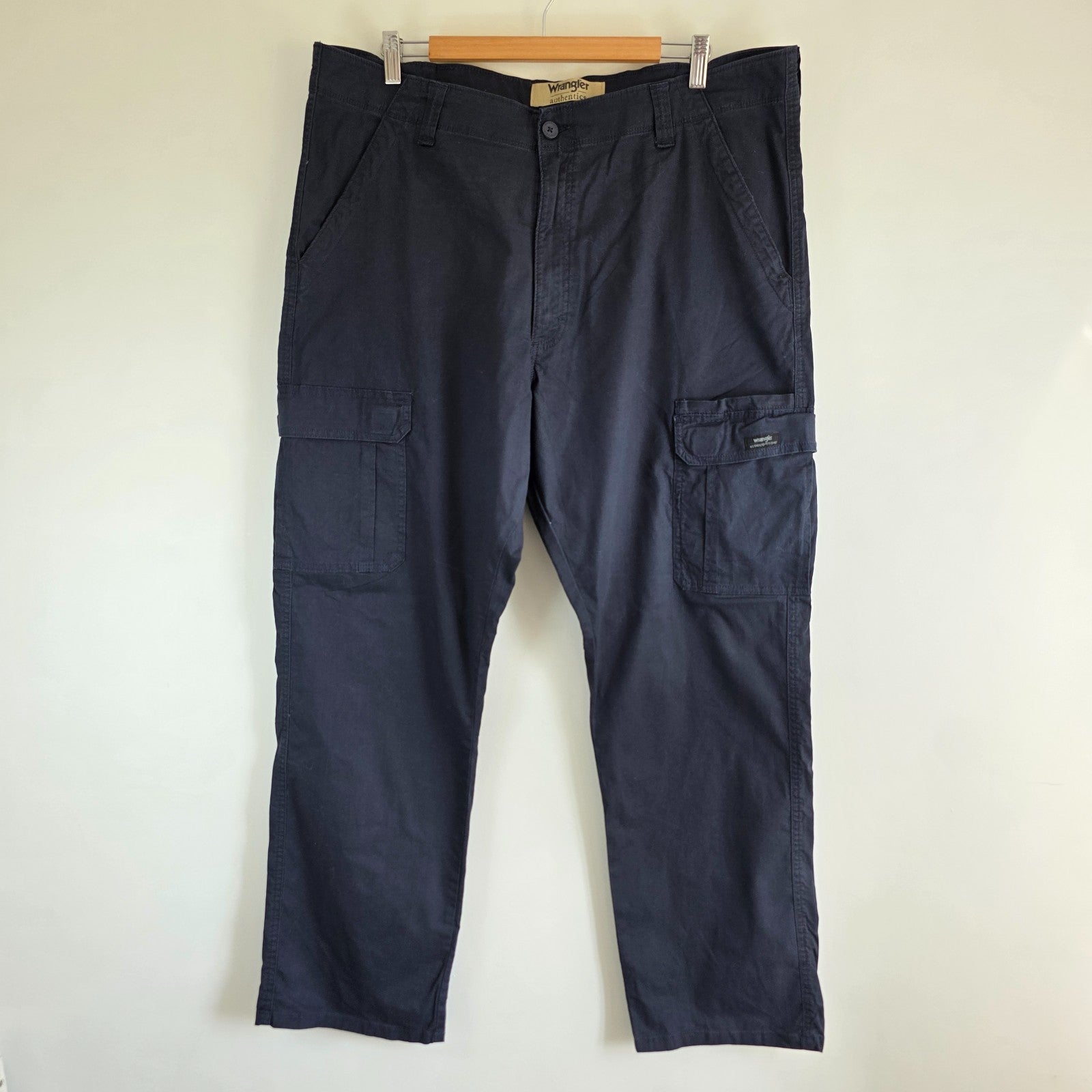 Wrangler Cargo Trousers Mens W38 L32 Navy Relaxed Fit Utility Combat Workwear