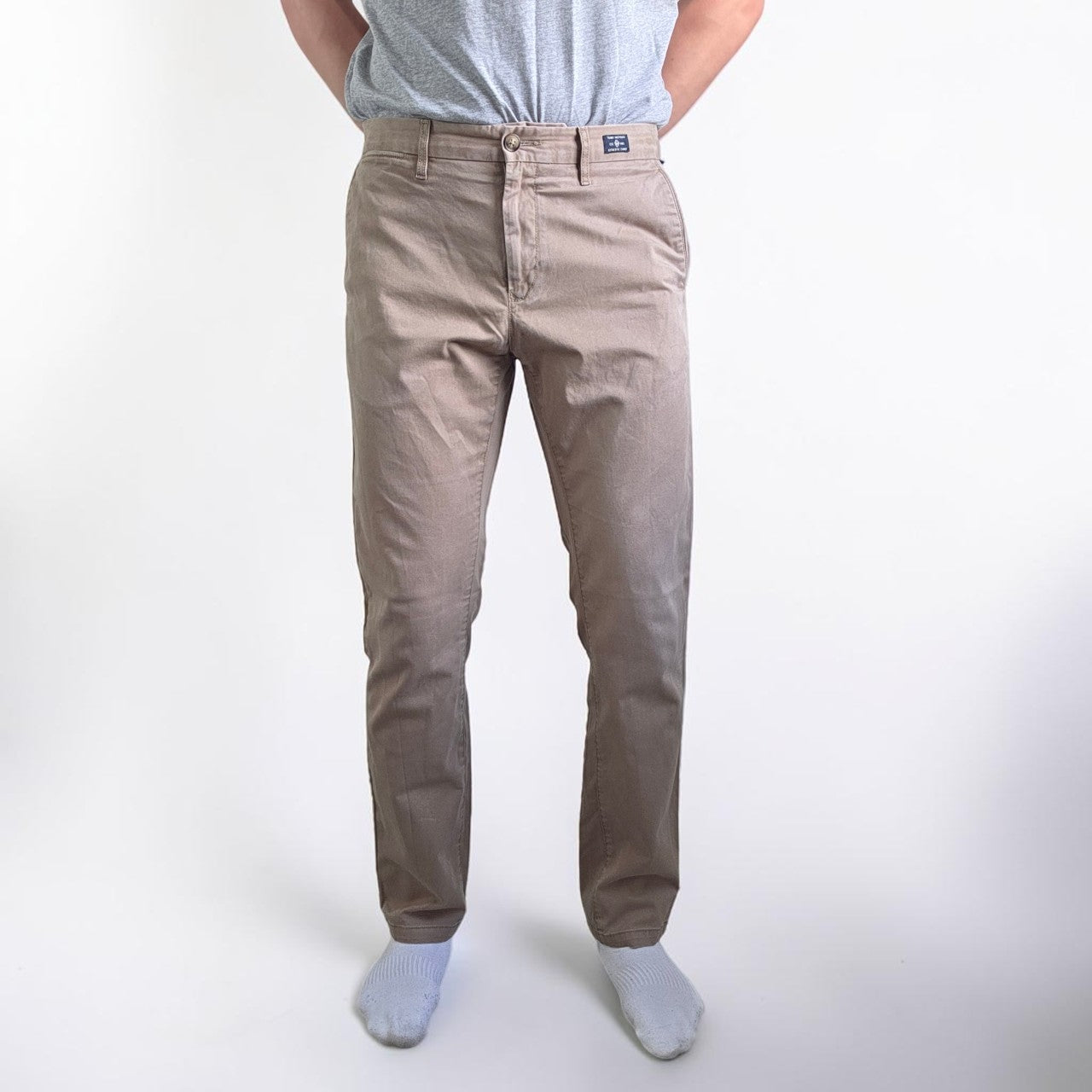 Tommy Hilfiger Denton Chino Trousers W33 L31 Beige Straight Stretch Men’s