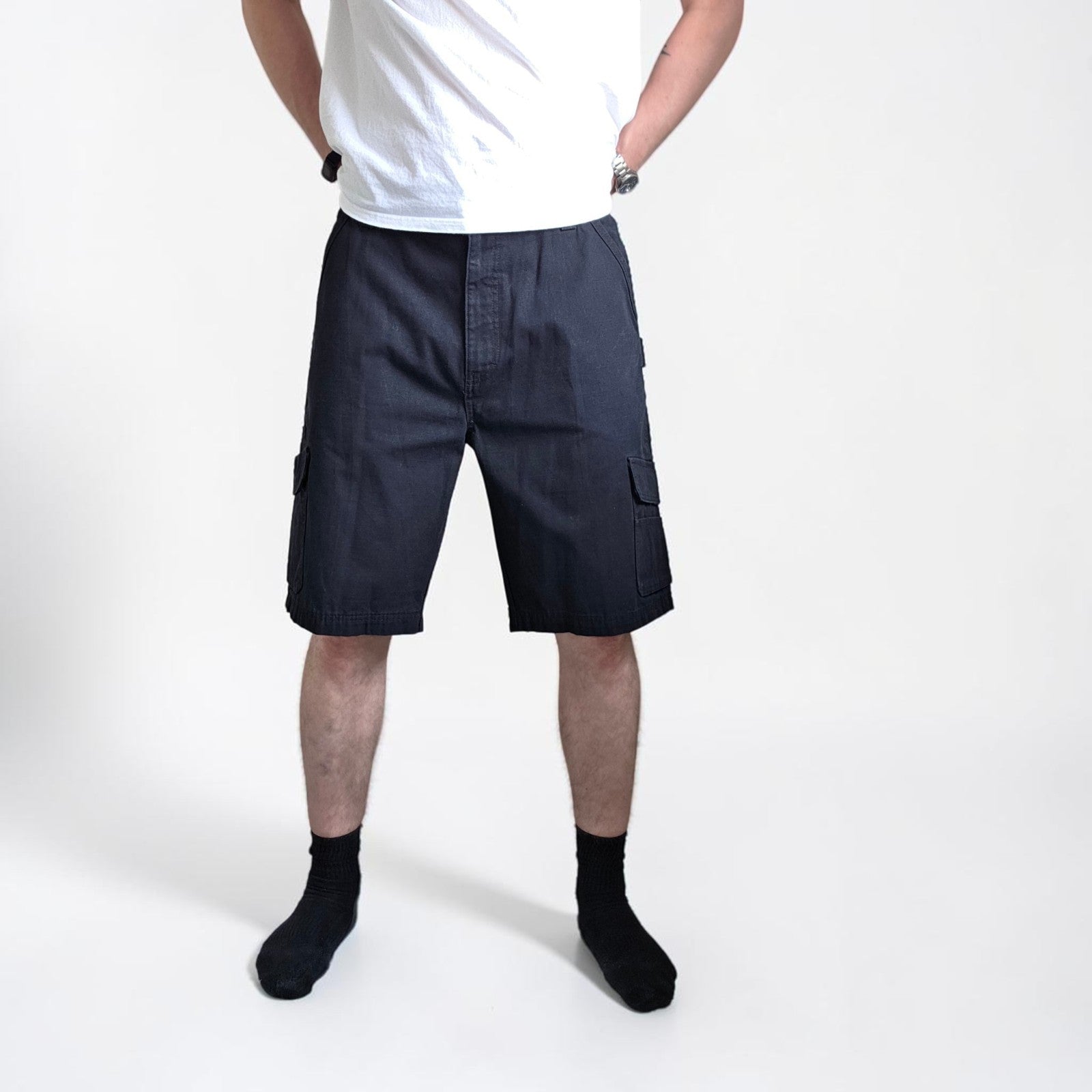 Dickies Carpenter Shorts W38 Black Workwear Utility Cargo Shorts Mens Skate