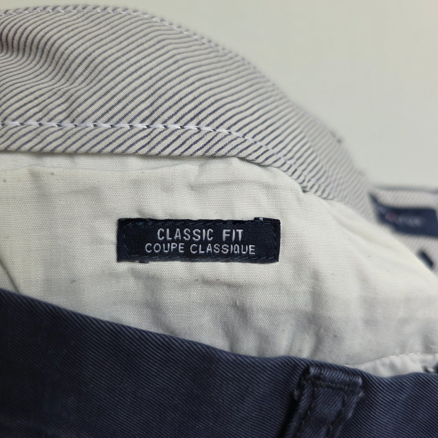 Tommy Hilfiger Chinos W34 L30 Navy Blue Classic Fit Cotton Smart Casual Trousers