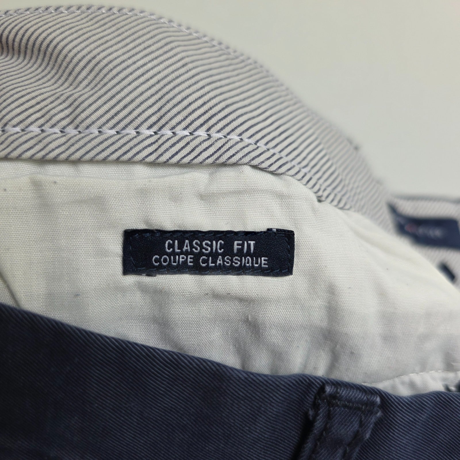 Tommy Hilfiger Chinos W34 L30 Navy Blue Classic Fit Cotton Smart Casual Trousers