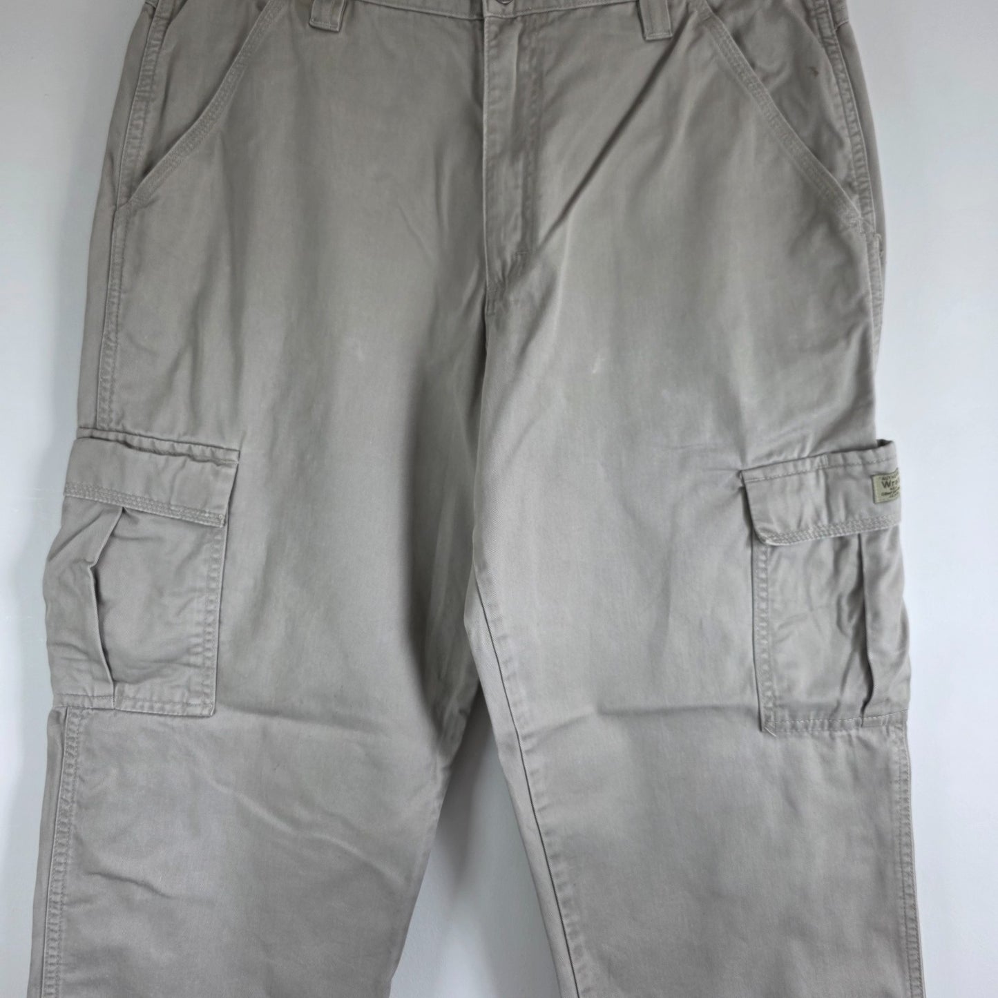 Wrangler Cargo Combat Utility Trousers Mens W34 L29 Beige Military Workwear Pant