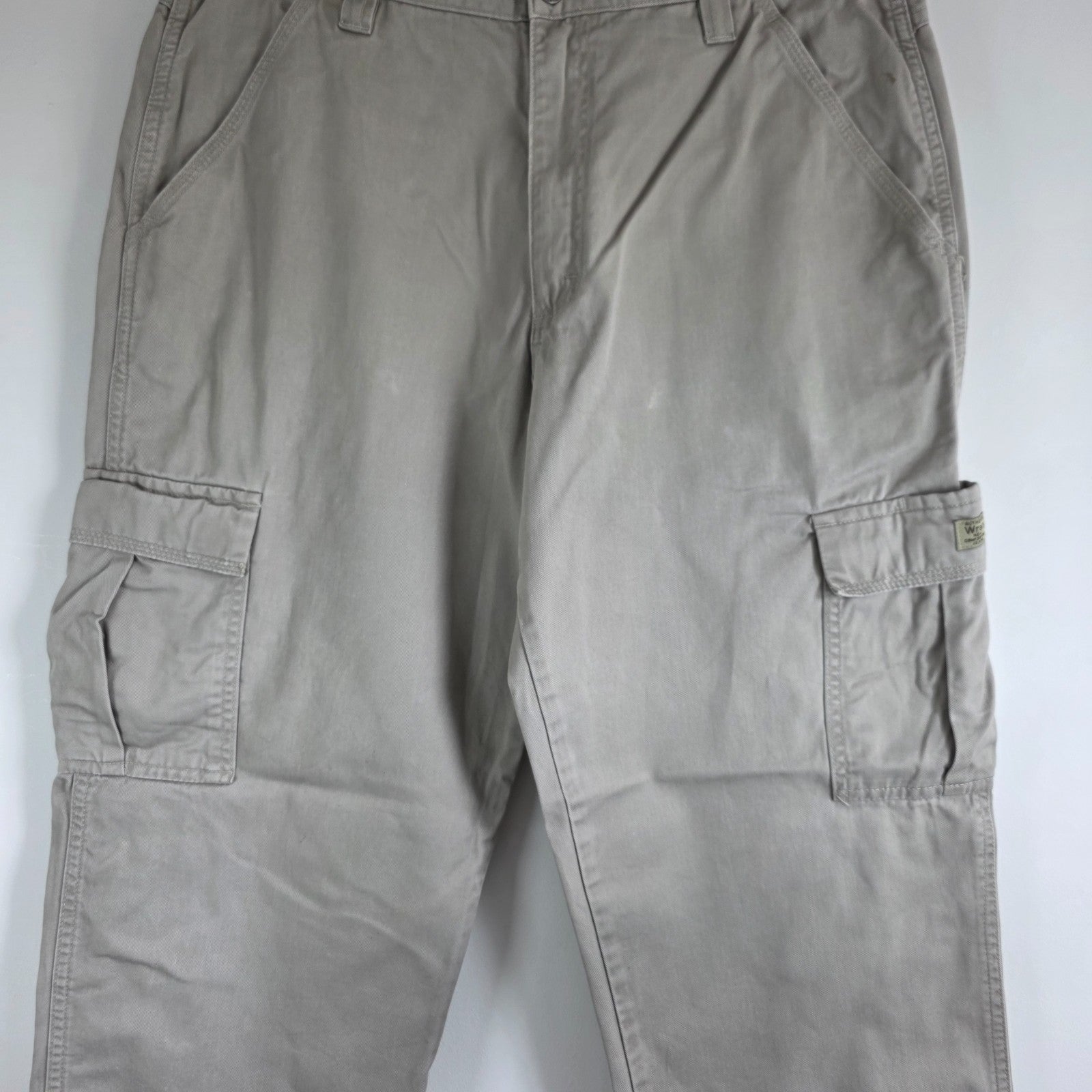 Wrangler Cargo Combat Utility Trousers Mens W34 L29 Beige Military Workwear Pant