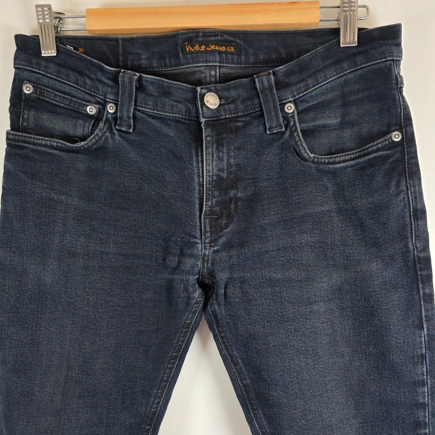 Nudie Jeans Long John Skinny W31 L30 Black Stretch Denim Men’s Italy