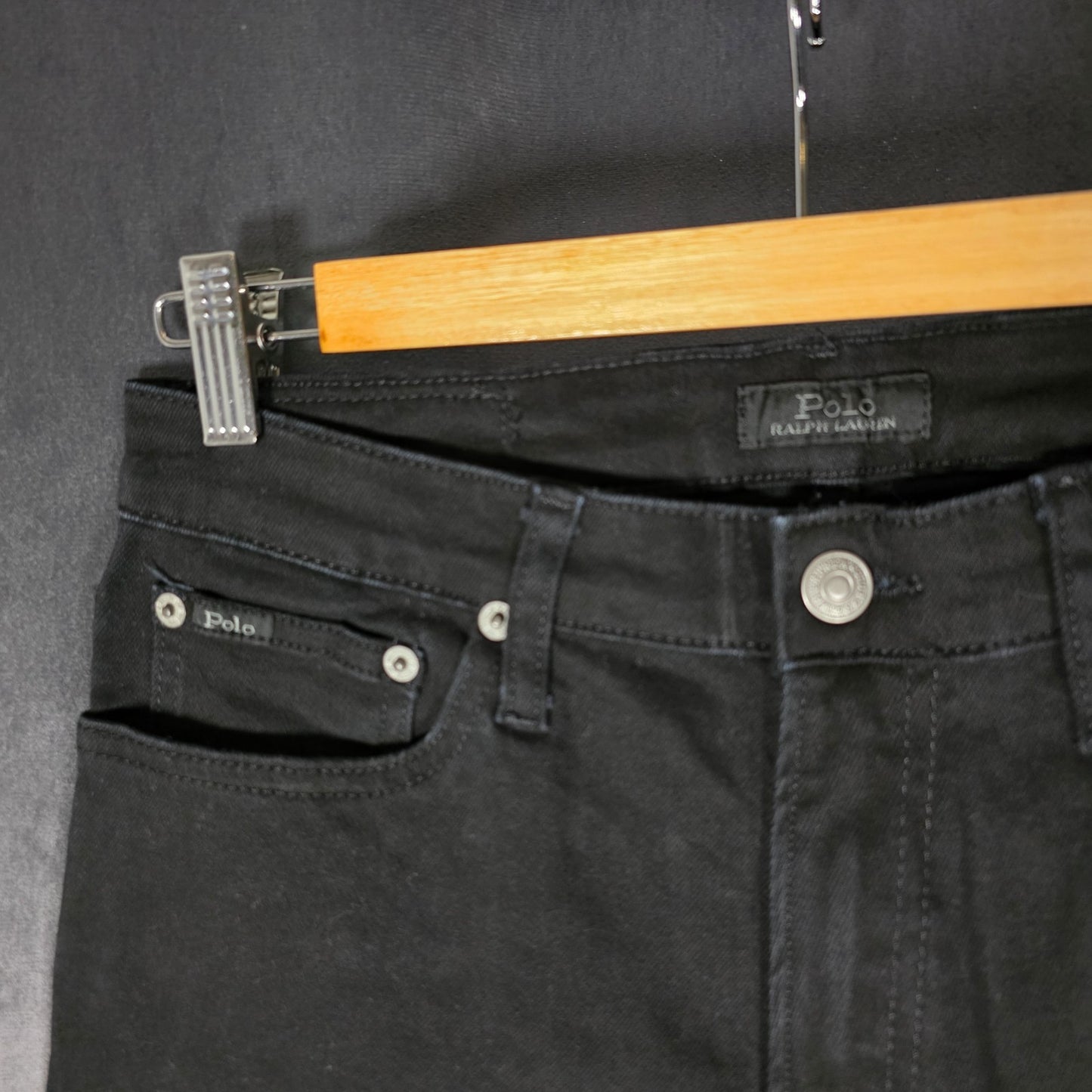 Polo Ralph Lauren Boys Black Jeans Youth XL 18–20 Straight Leg Stretch Denim
