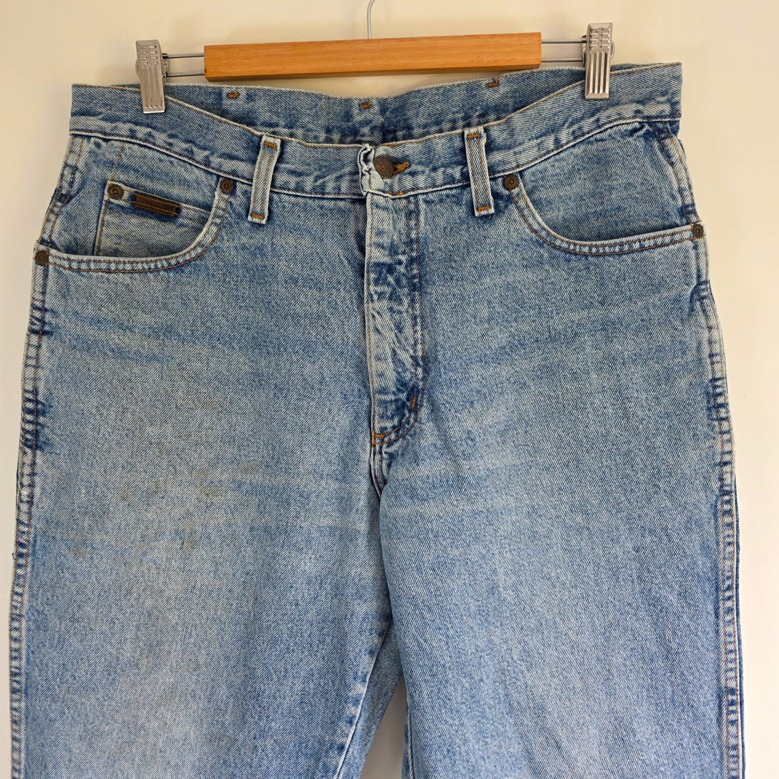 Vintage Wrangler Oregon Jeans W35 L28 Western Workwear Light Wash Denim