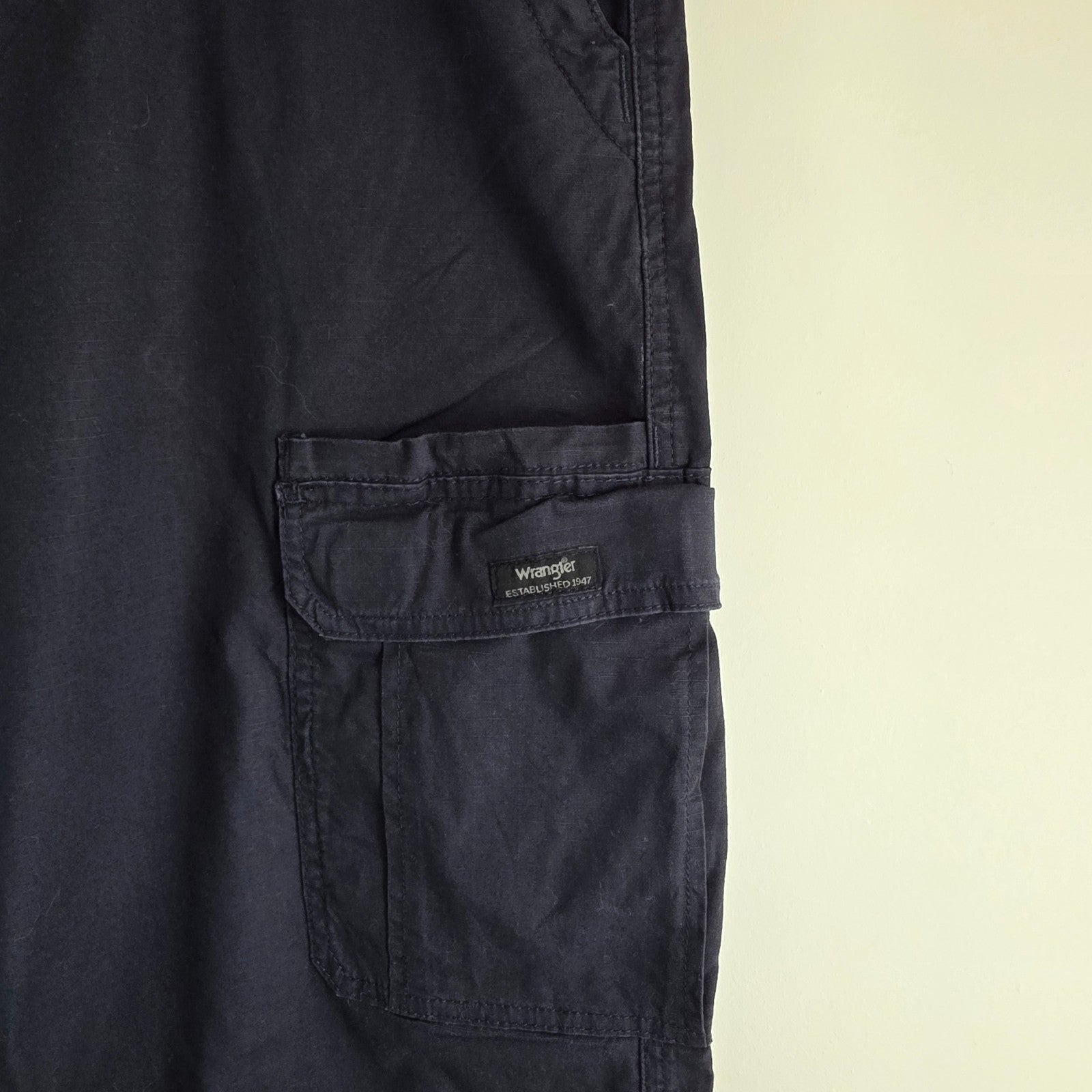 Wrangler Cargo Trousers Mens W38 L32 Navy Relaxed Fit Utility Combat Workwear