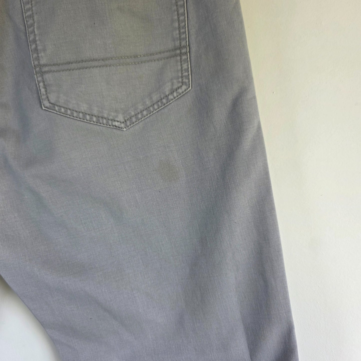 Tommy Hilfiger Custom Fit Chino Trousers W34 L30 Grey Straight Cotton Men's