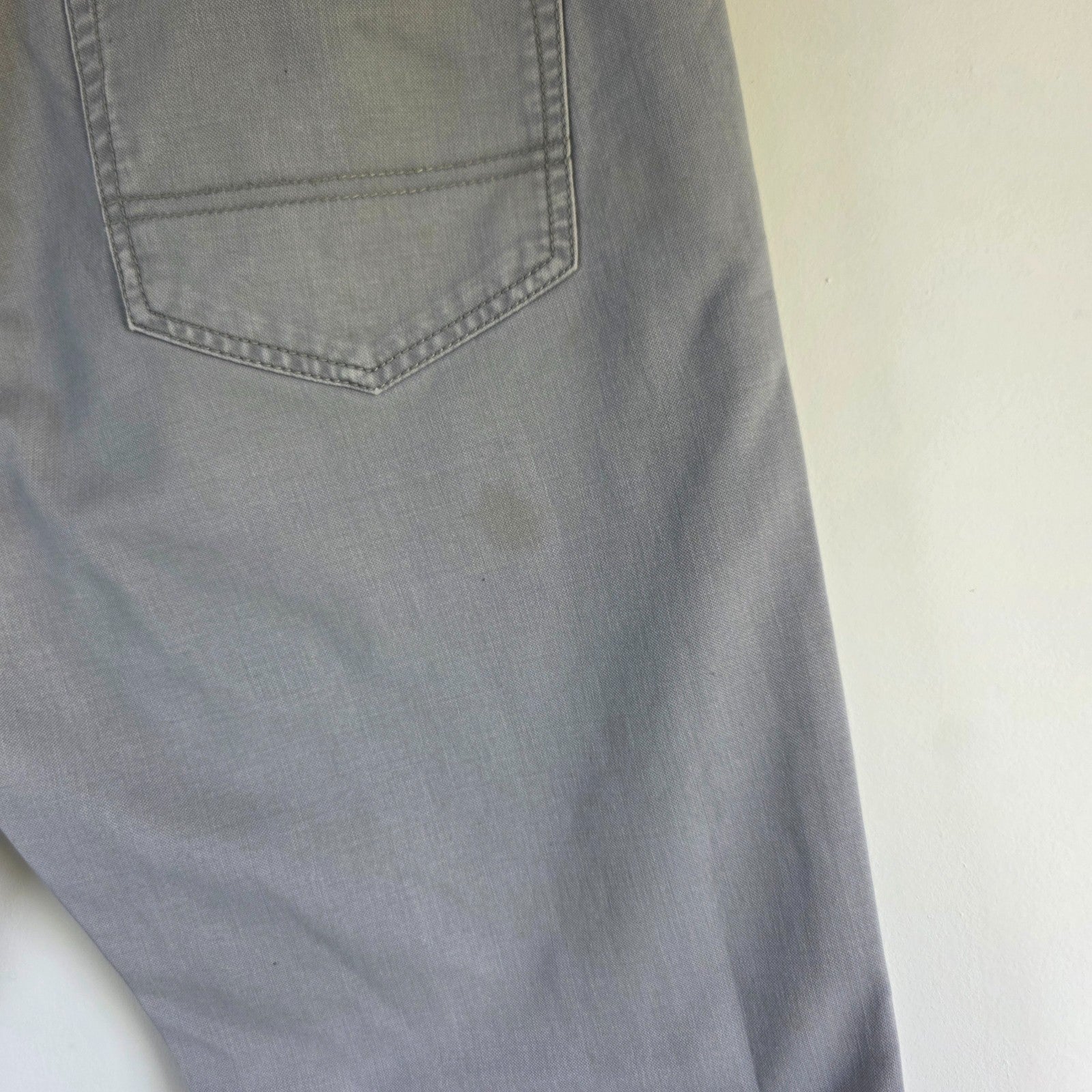 Tommy Hilfiger Custom Fit Chino Trousers W34 L30 Grey Straight Cotton Men's