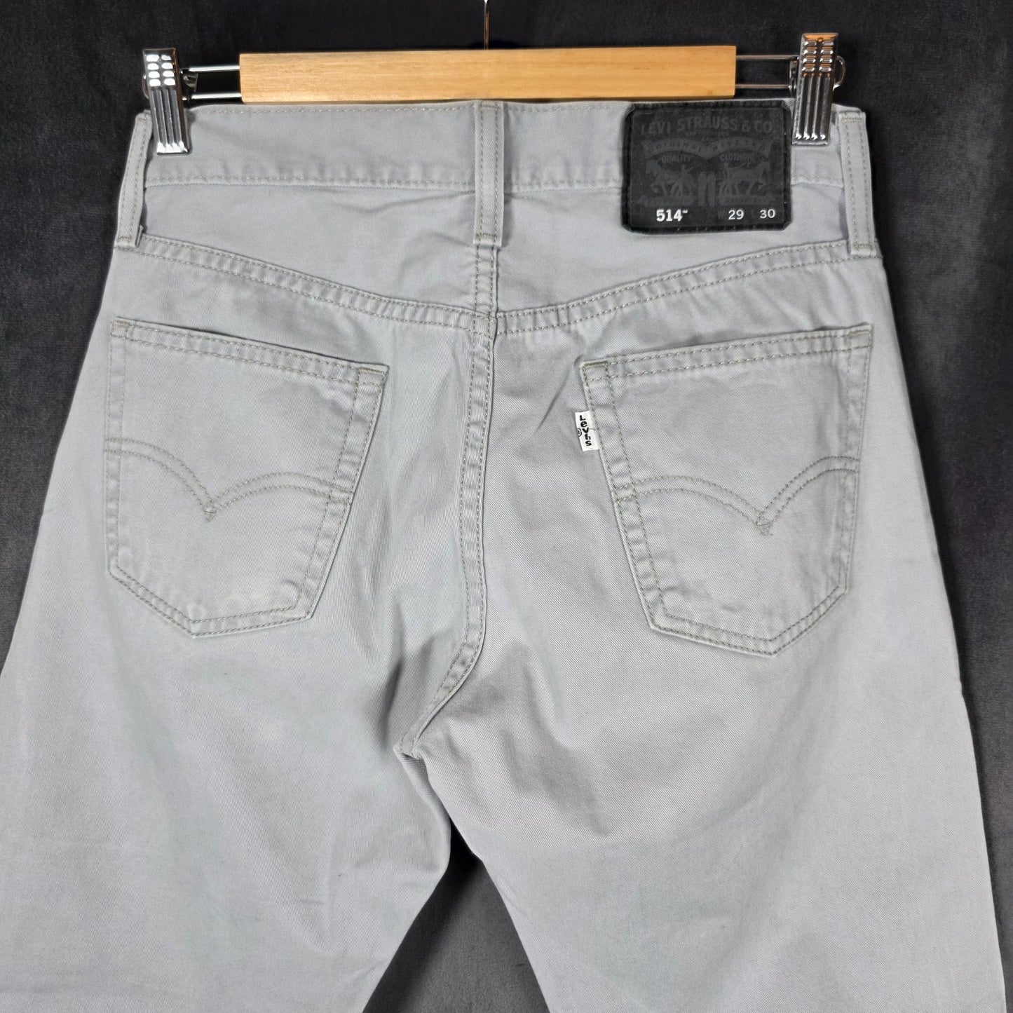 Levi’s 514 Men’s Grey Straight Jeans W29 L30 Lightweight Chino Style Denim