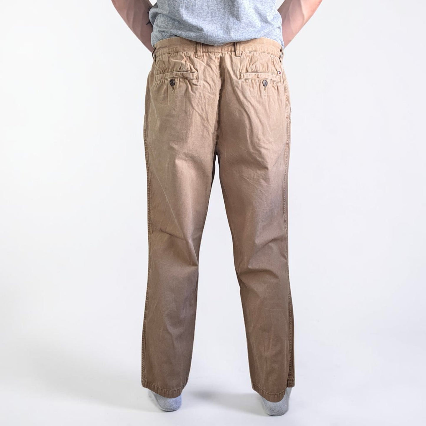 Tommy Hilfiger Chino Trousers W36 L30 Beige Slim Fit Cotton Men’s
