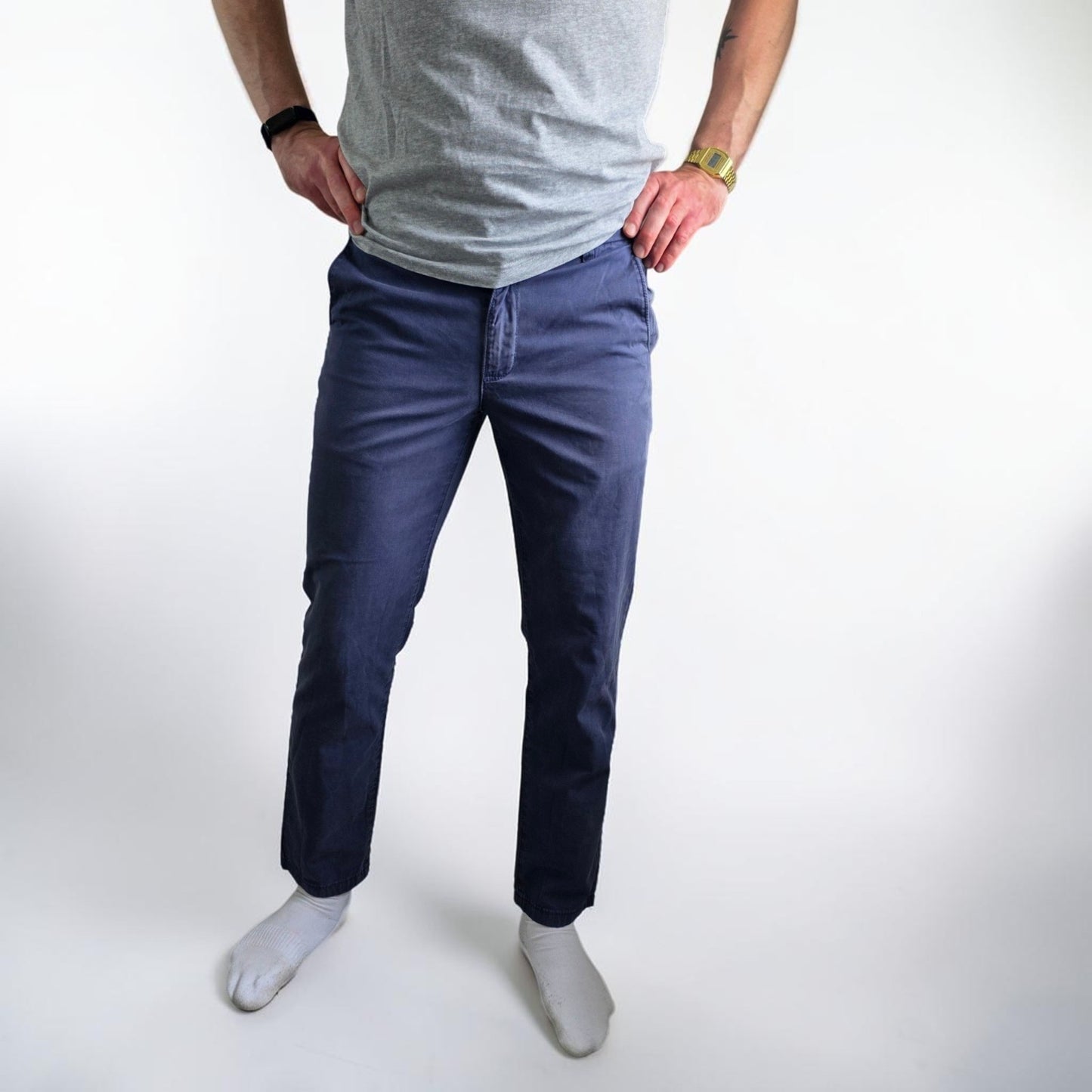 Tommy Hilfiger Fallon Chino Trousers W30 L30 Blue Straight Fit Preppy Casual
