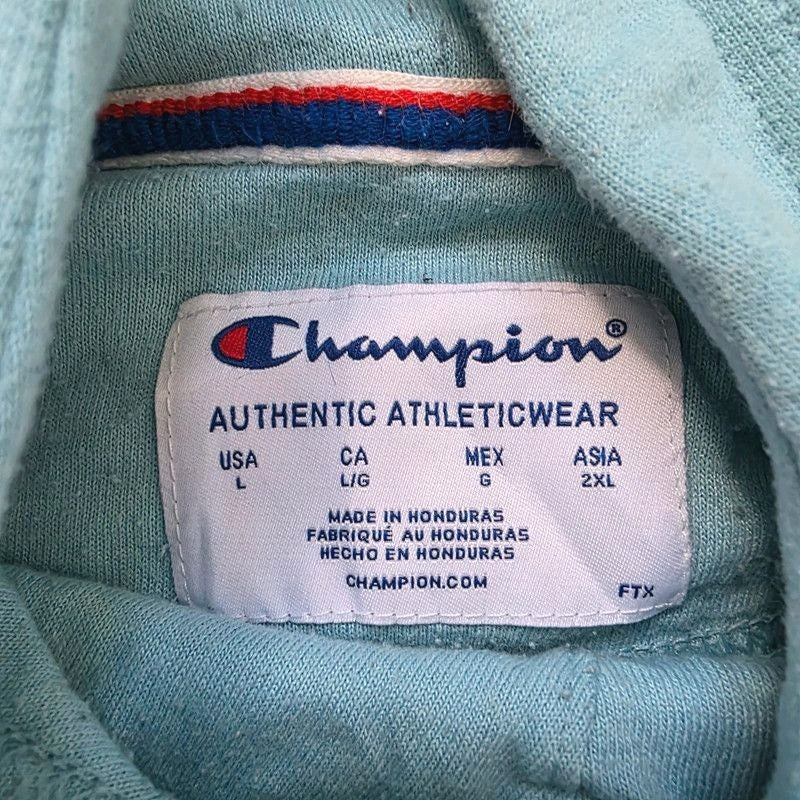 Champion Women's High Neck Hoodie Light Blue