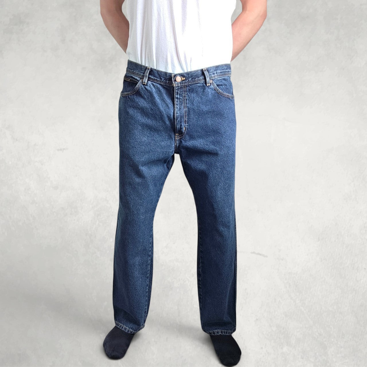Wrangler Texas Jeans W37 L29 Blue Straight Leg Denim Mens W38 L30