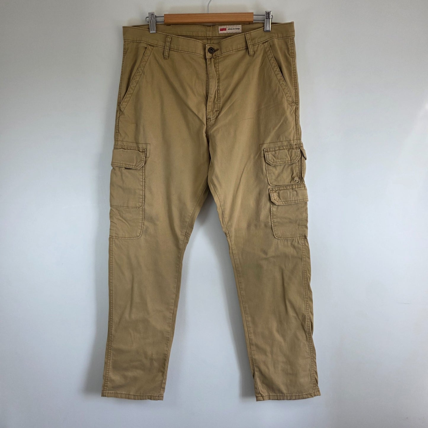 Wrangler Cargo Combat Trousers Mens W36 L32 Beige Regular Taper Military Utility