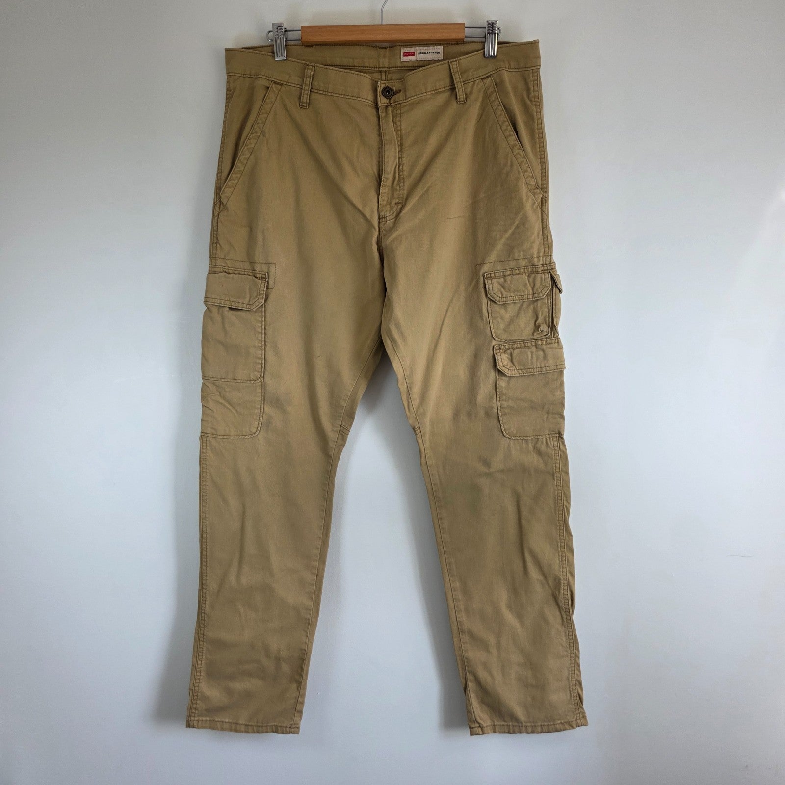Wrangler Cargo Combat Trousers Mens W36 L32 Beige Regular Taper Military Utility