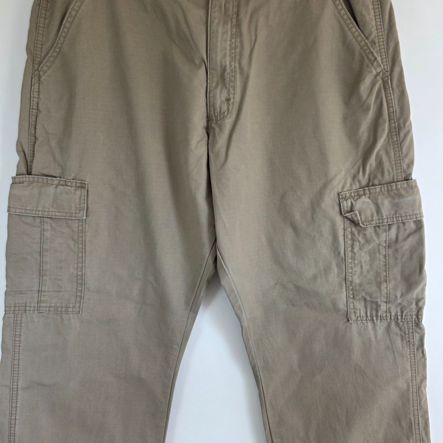 Wrangler Cargo Trousers Mens W36 L29 Beige Relaxed Fit Utility Combat Workwear