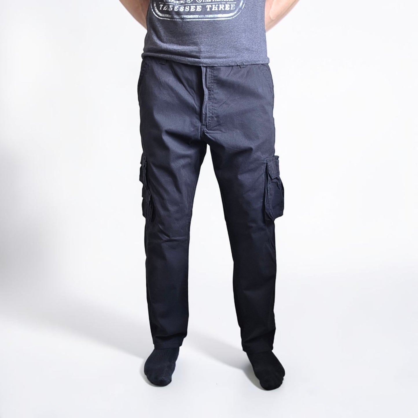 Wrangler Cargo Trousers Mens W36 L30 Black Regular Taper Combat Military Utility
