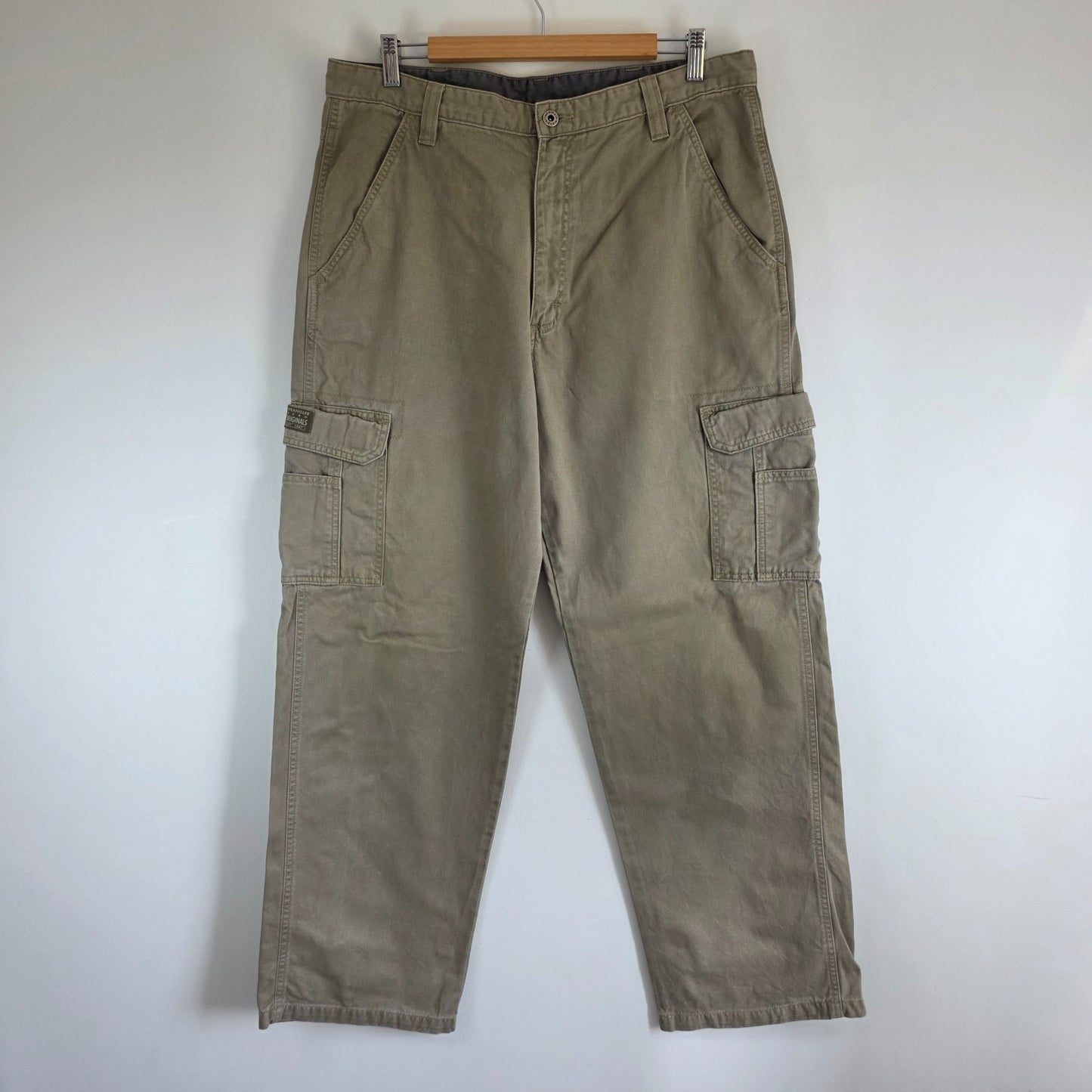 Wrangler Cargo Trousers Mens W34 L32 Beige Relaxed Fit Military Combat Utility P
