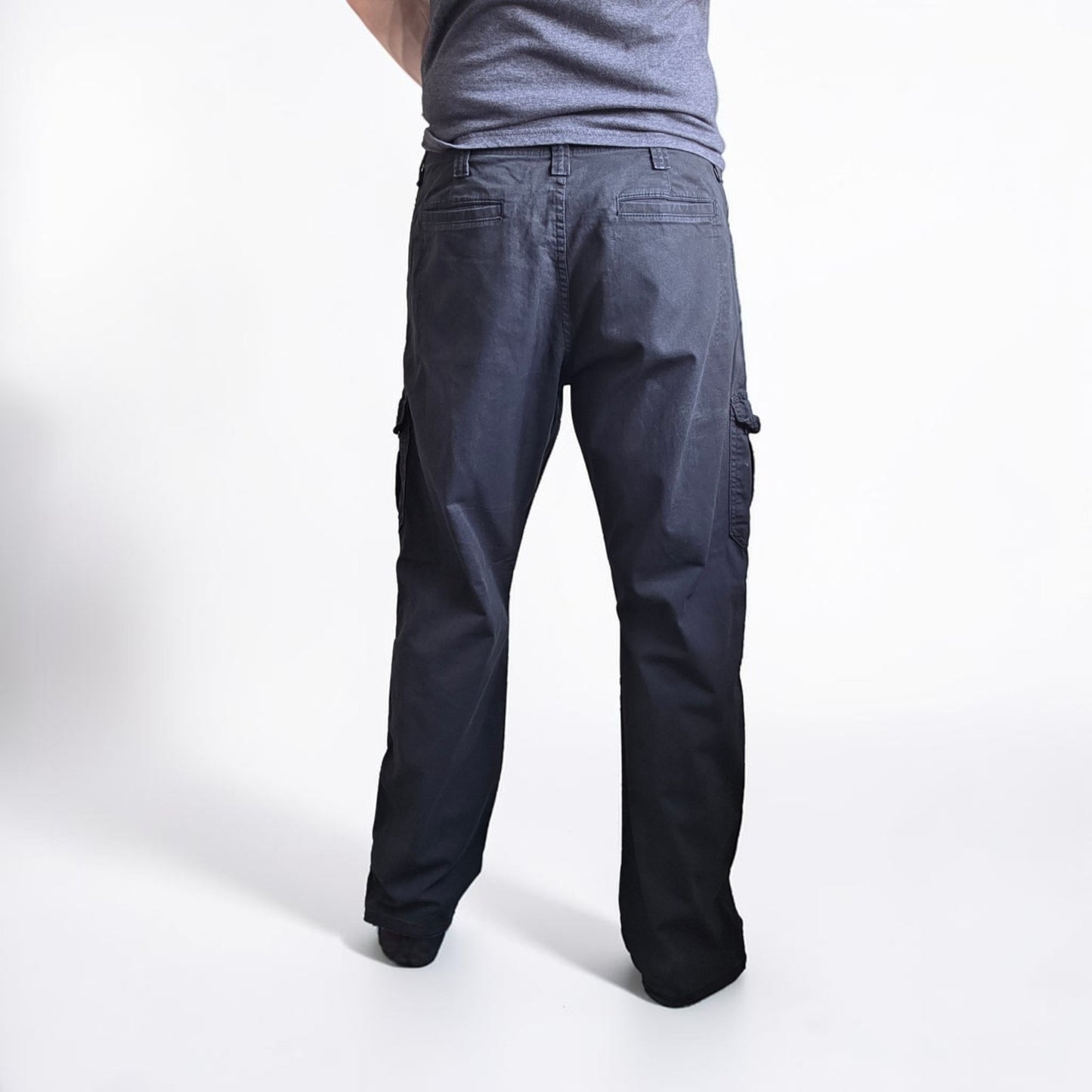 Wrangler Relaxed Cargo Trousers Mens W35 L32 Black Combat Utility Workwear
