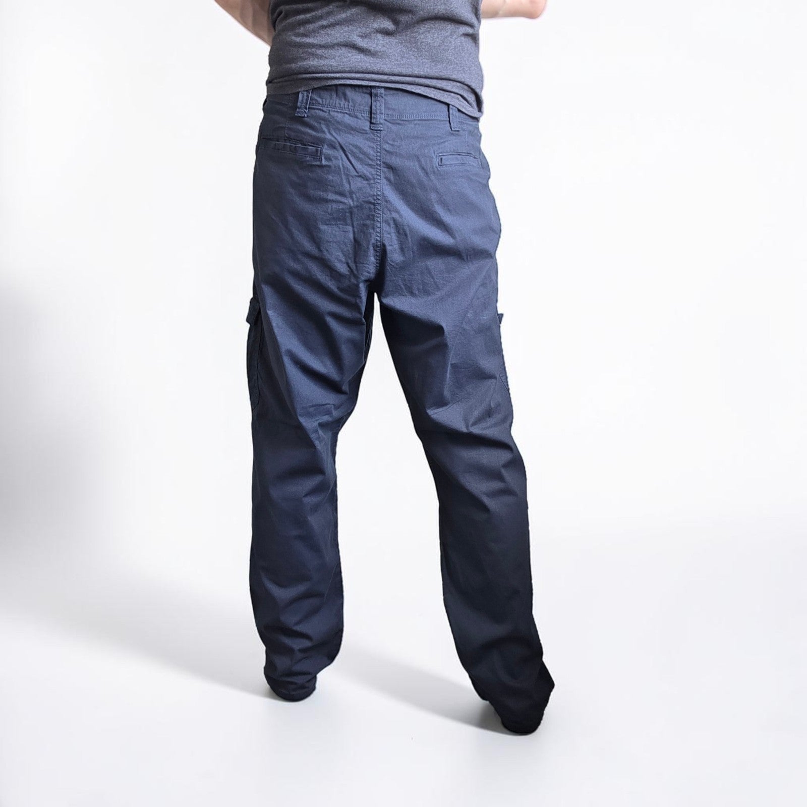 Wrangler Cargo Trousers Mens W38 L32 Navy Relaxed Fit Utility Combat Workwear