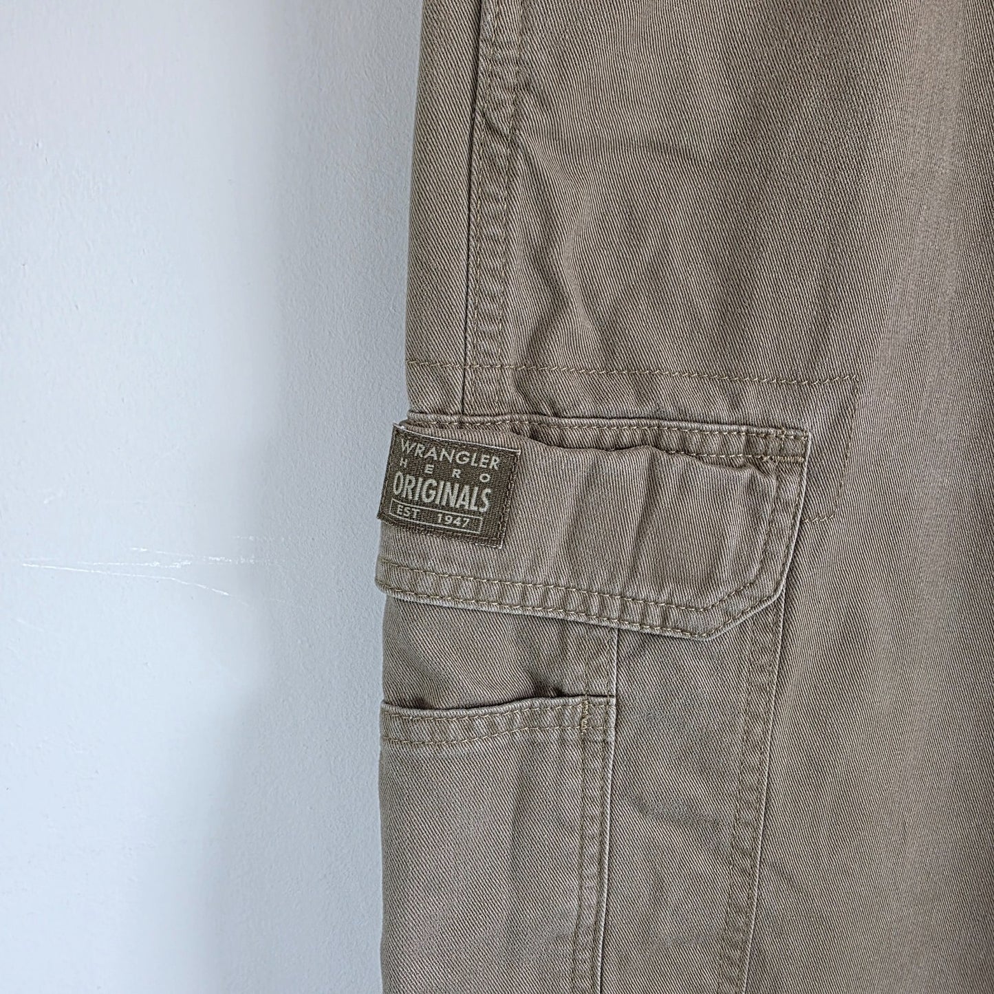Wrangler Cargo Trousers Mens W34 L32 Beige Relaxed Fit Military Combat Utility P
