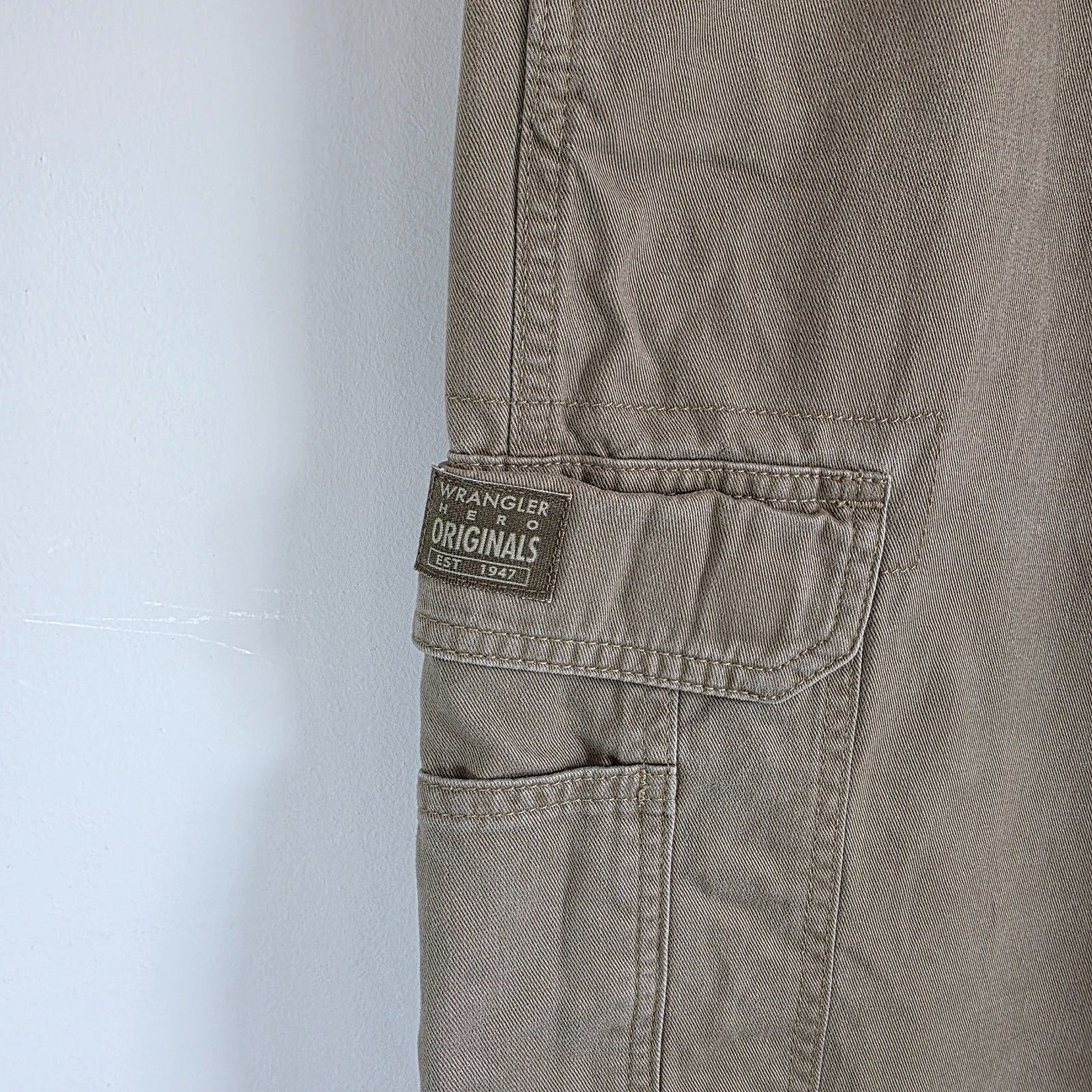 Wrangler Cargo Trousers Mens W34 L32 Beige Relaxed Fit Military Combat Utility P