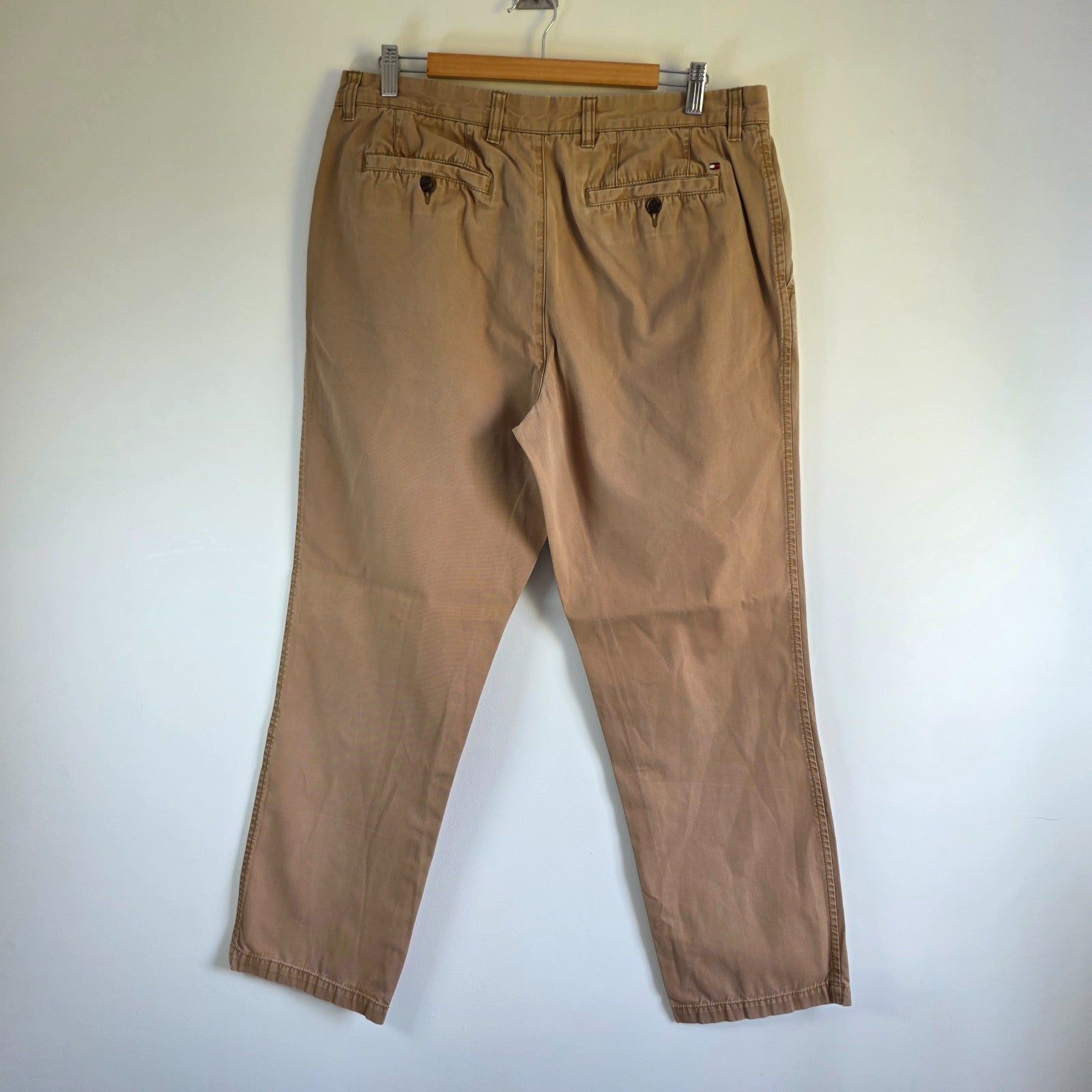 Tommy Hilfiger Chino Trousers W36 L30 Beige Slim Fit Cotton Men’s