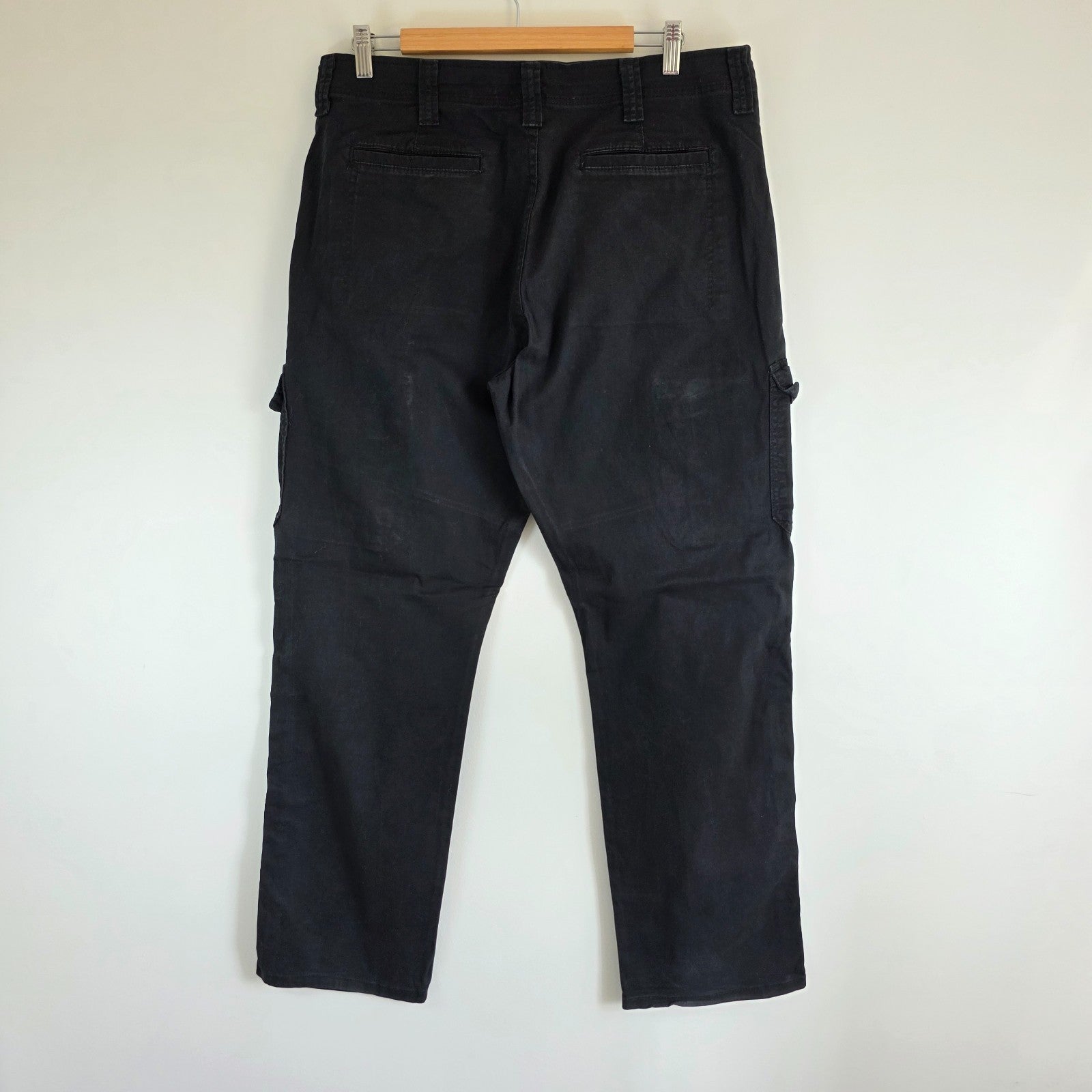Wrangler Relaxed Cargo Trousers Mens W35 L32 Black Combat Utility Workwear