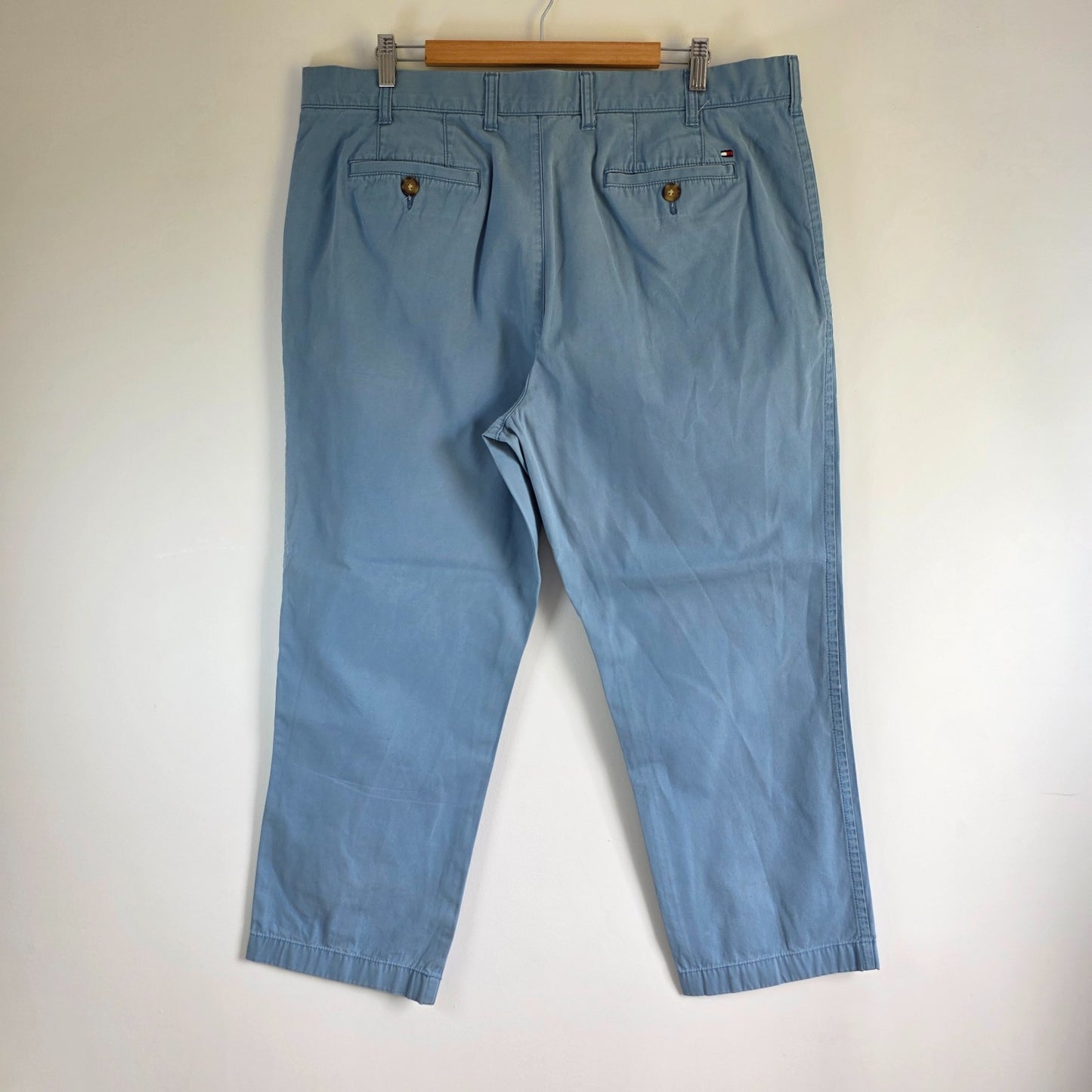 Tommy Hilfiger Men's Chino Trousers W40 L30 Light Blue Straight Preppy Casual