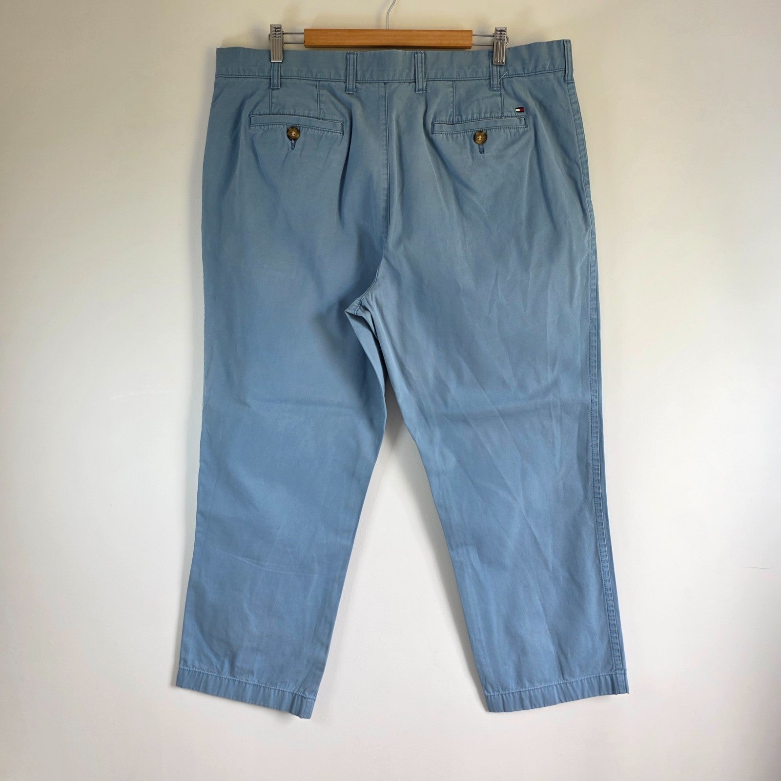 Tommy Hilfiger Men's Chino Trousers W40 L30 Light Blue Straight Preppy Casual