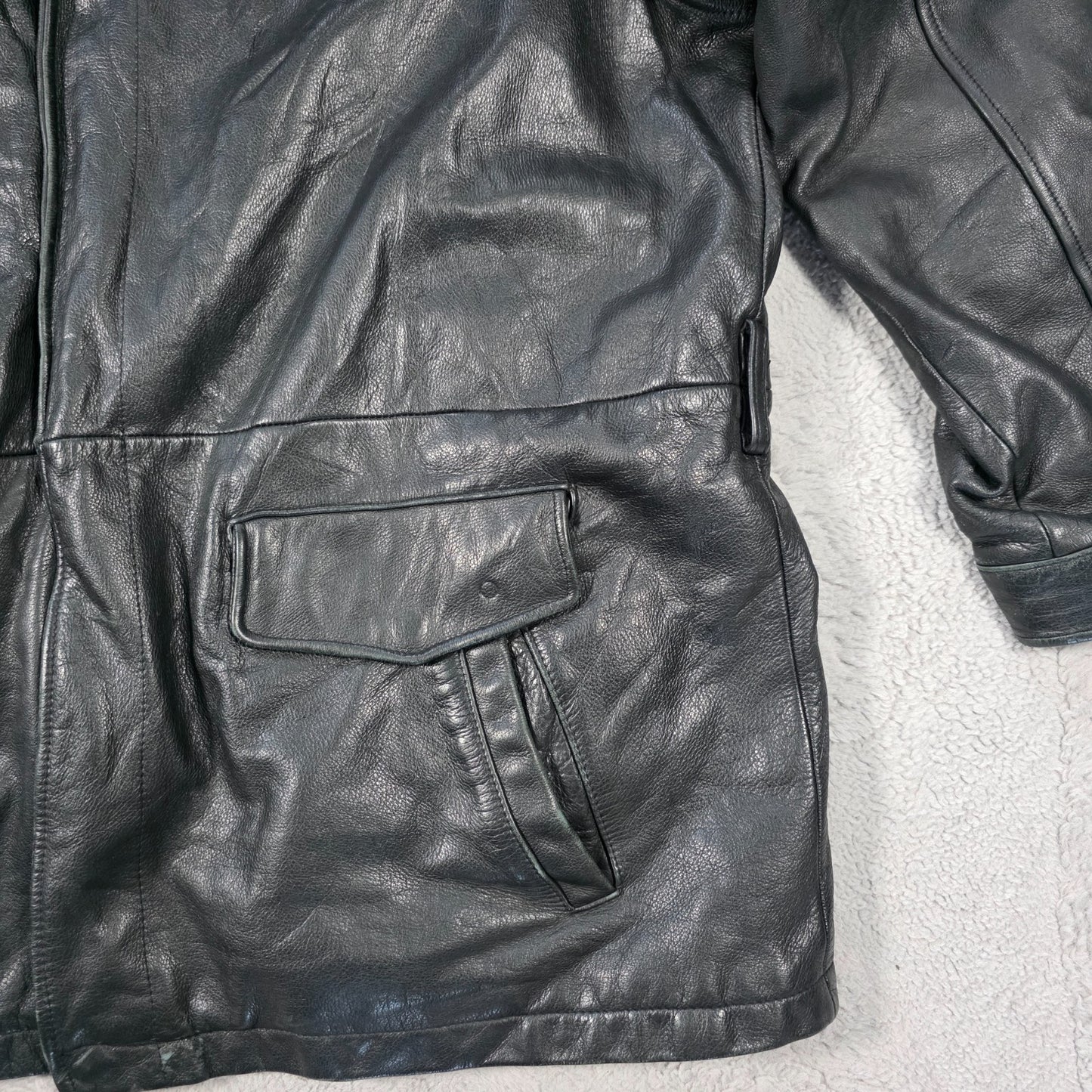 Wilsons Leather Jacket Men’s XL Black Genuine Leather Thinsulate Lined