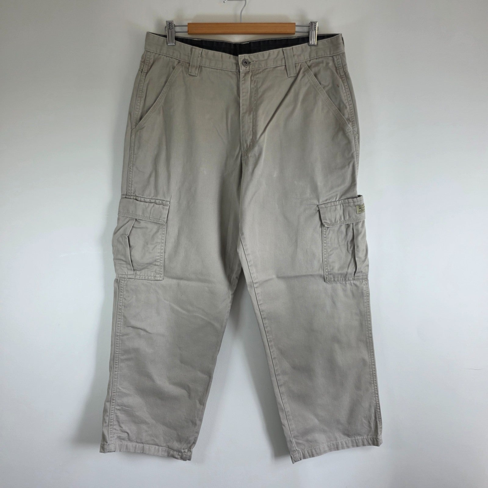 Wrangler Cargo Combat Utility Trousers Mens W34 L29 Beige Military Workwear Pant