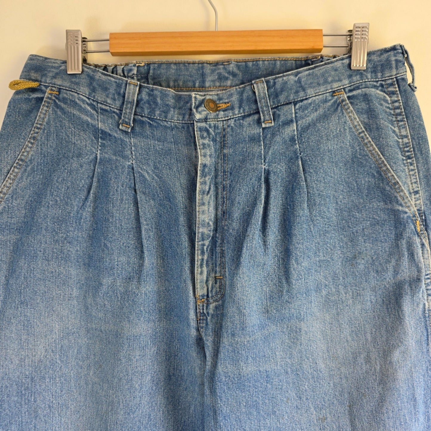 Vintage Wrangler Rugged Wear Carpenter Jeans W35 L35 Relaxed Fit Blue Workwear