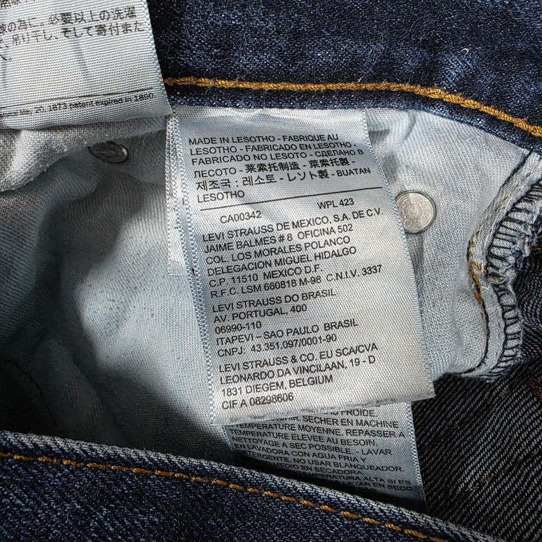 Levi’s 505 Regular Straight Jeans W32 L30 Blue Denim Zip Fly Men’s Cotton