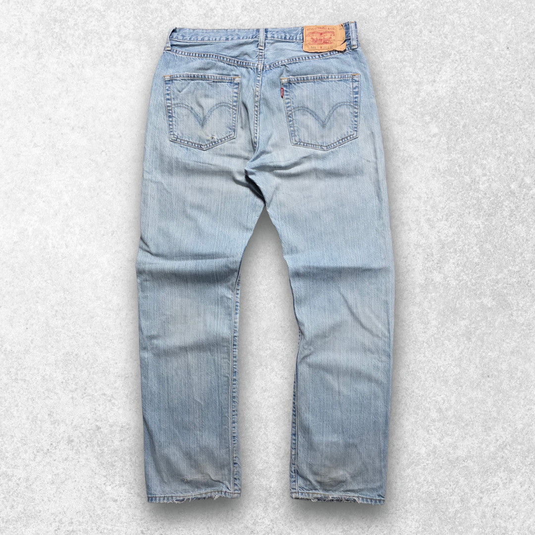 Levi’s 501 Jeans W34 L32 Blue Straight Leg 2005 Y2K Distressed Men’s